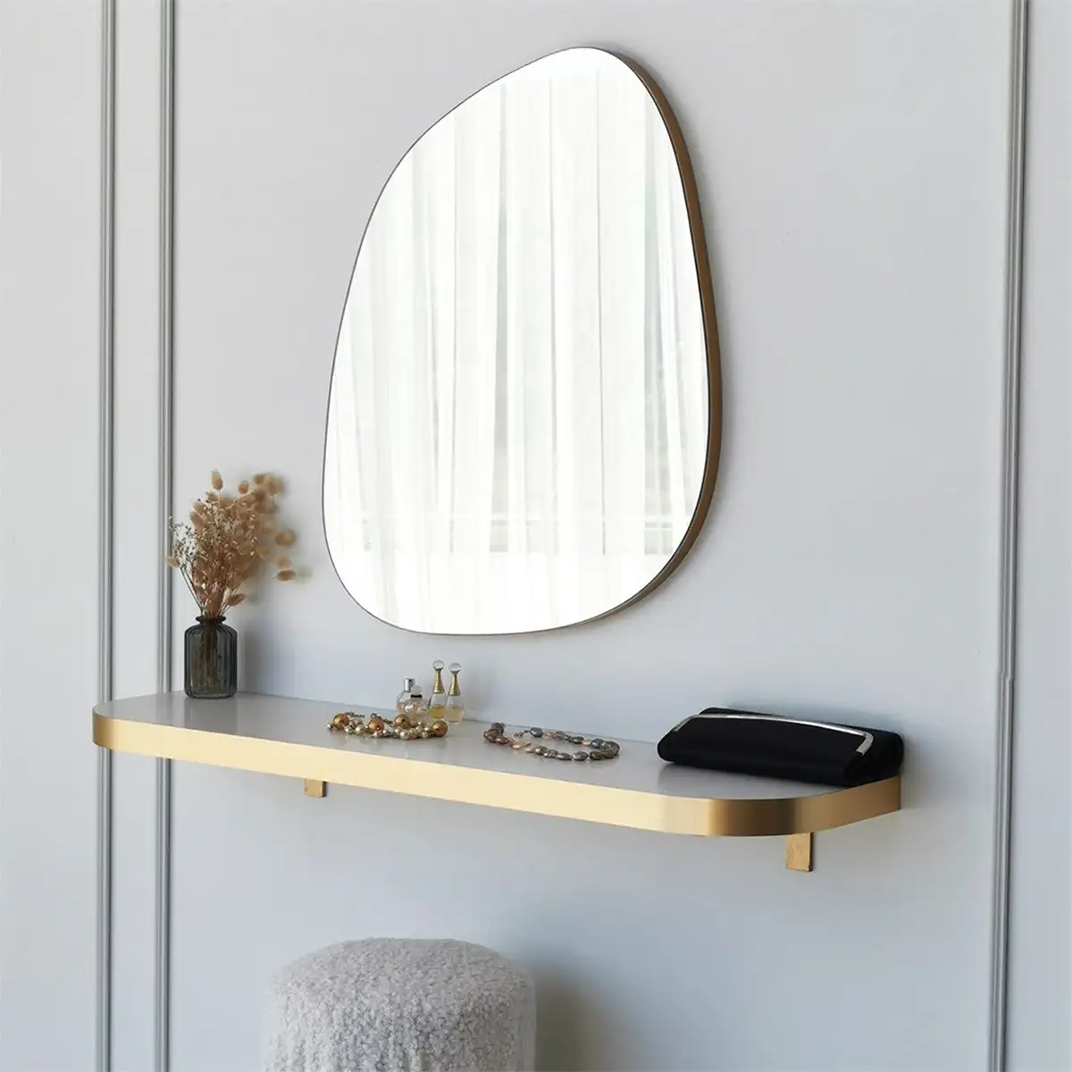 Soho - Gold Framed Wall Mirror - Asymmetrical Mirror