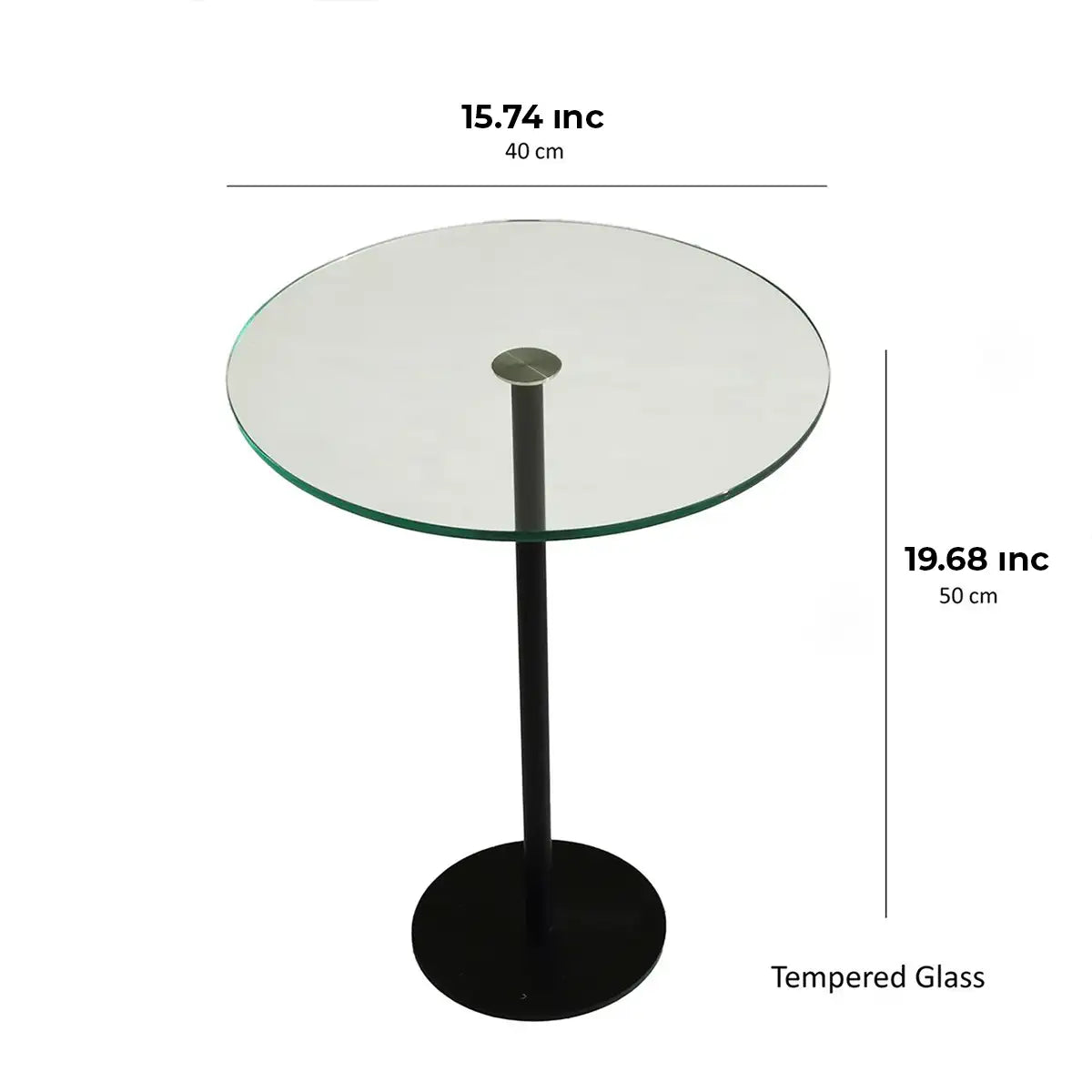 Modern Metal and Tempered Glass Side Table, Small Side Table, Comtemporary Coffee Table