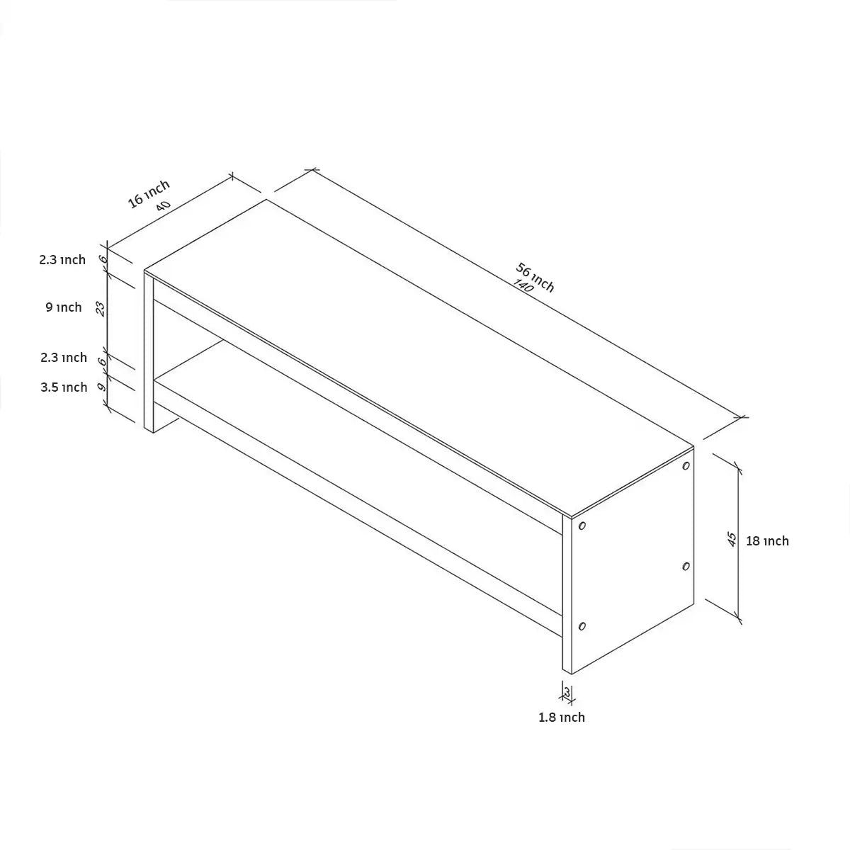 Pigor- Open Storage TV Stand. Modern Entertainment Center