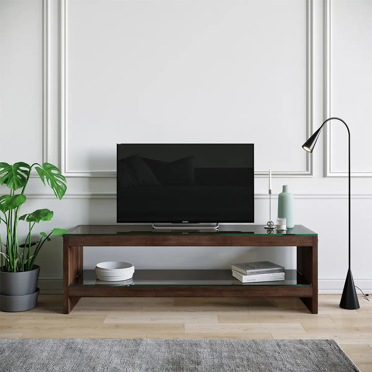 Pigor- Open Storage TV Stand. Modern Entertainment Center