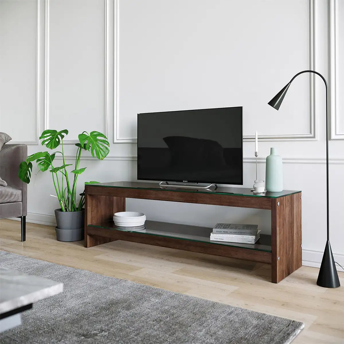 Pigor- Open Storage TV Stand. Modern Entertainment Center