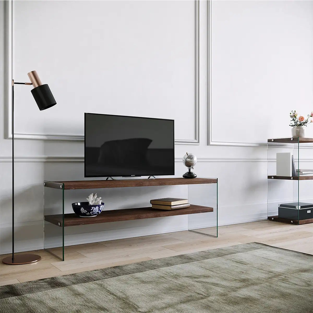 Frosin - Solid Wood TV Stand and Glass TV Stand, Entertainment Center, Handmade Design