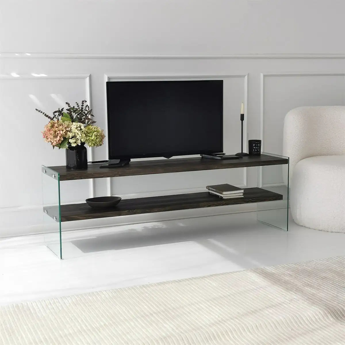 Frosin - Solid Wood TV Stand and Glass TV Stand, Entertainment Center, Handmade Design