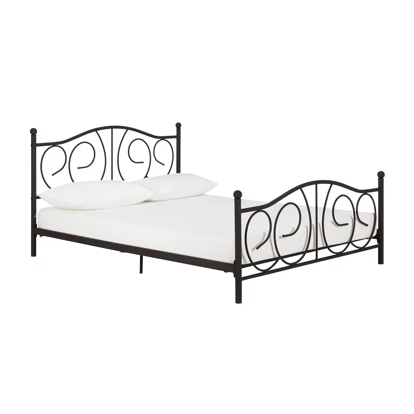 Cama victoriana con plataforma de metal con altura ajustable