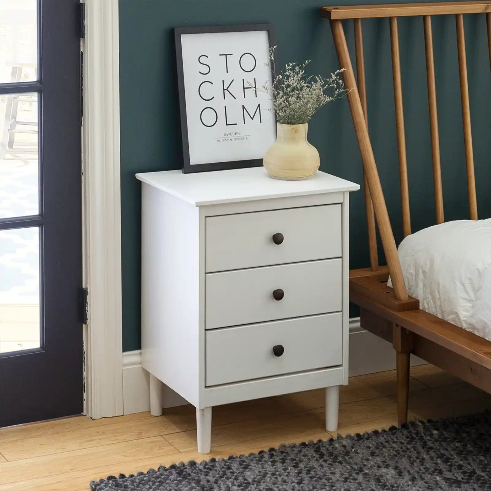 Mid Century Modern 3-Drawer Nightstand