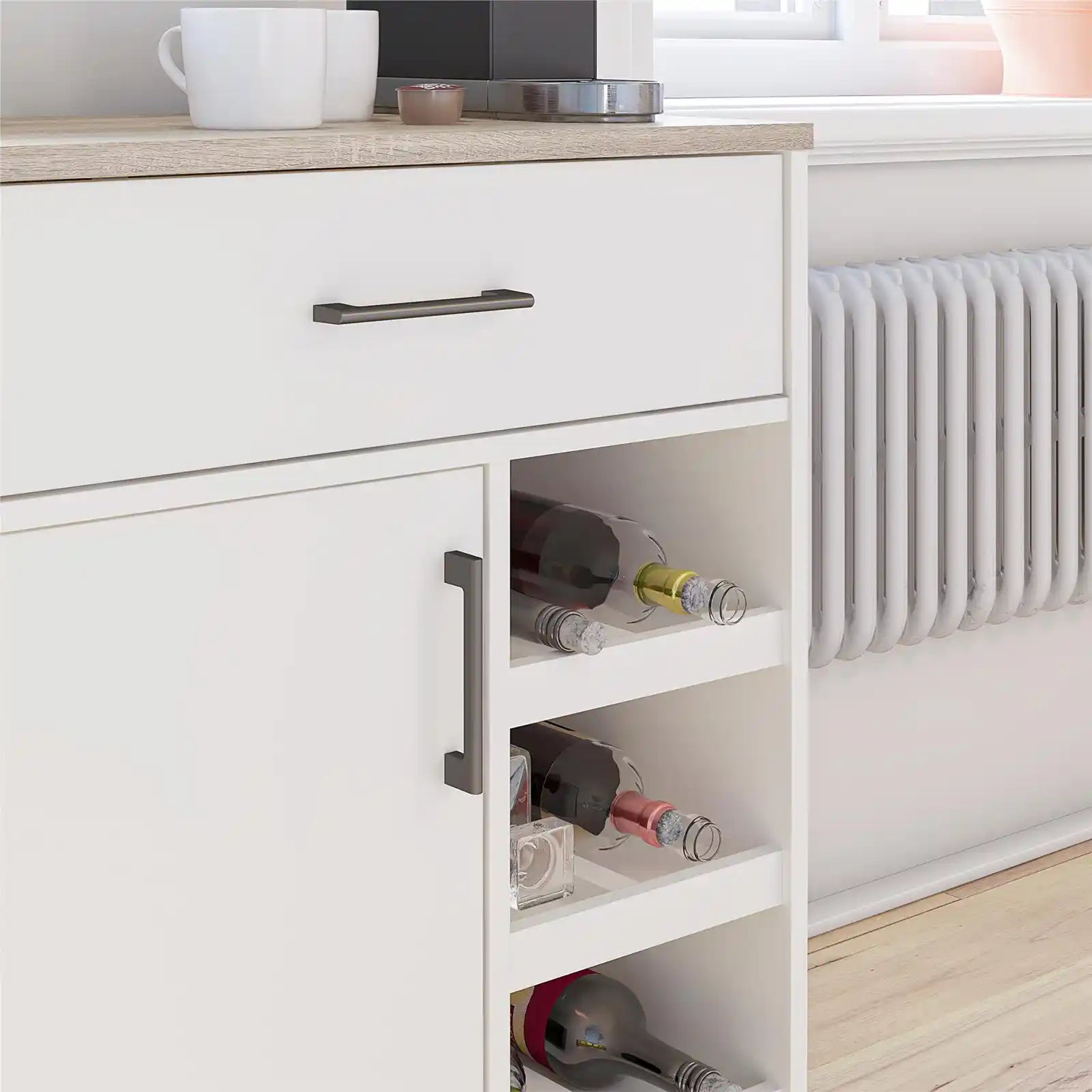 Bar Cabinet with Beverage Shelves