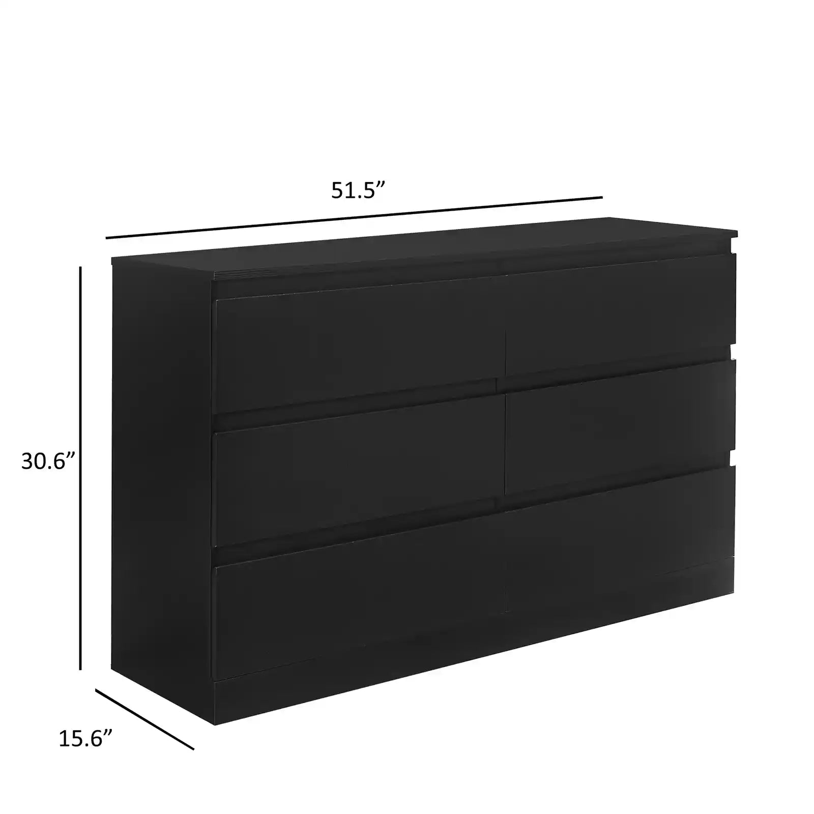 Modern 6-Drawer Horizontal Dresser