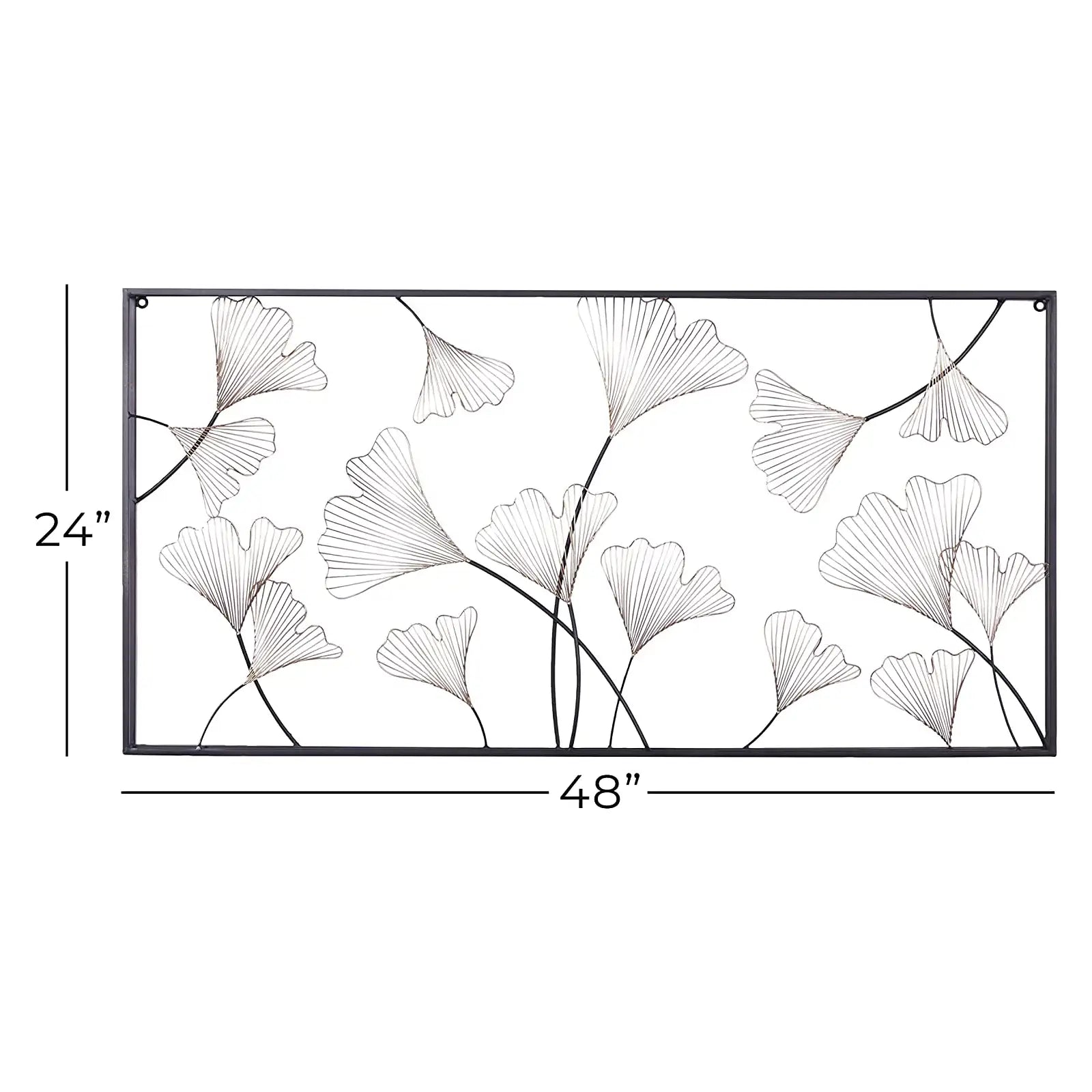 Metal Floral Gingko Leaf Wall Decor