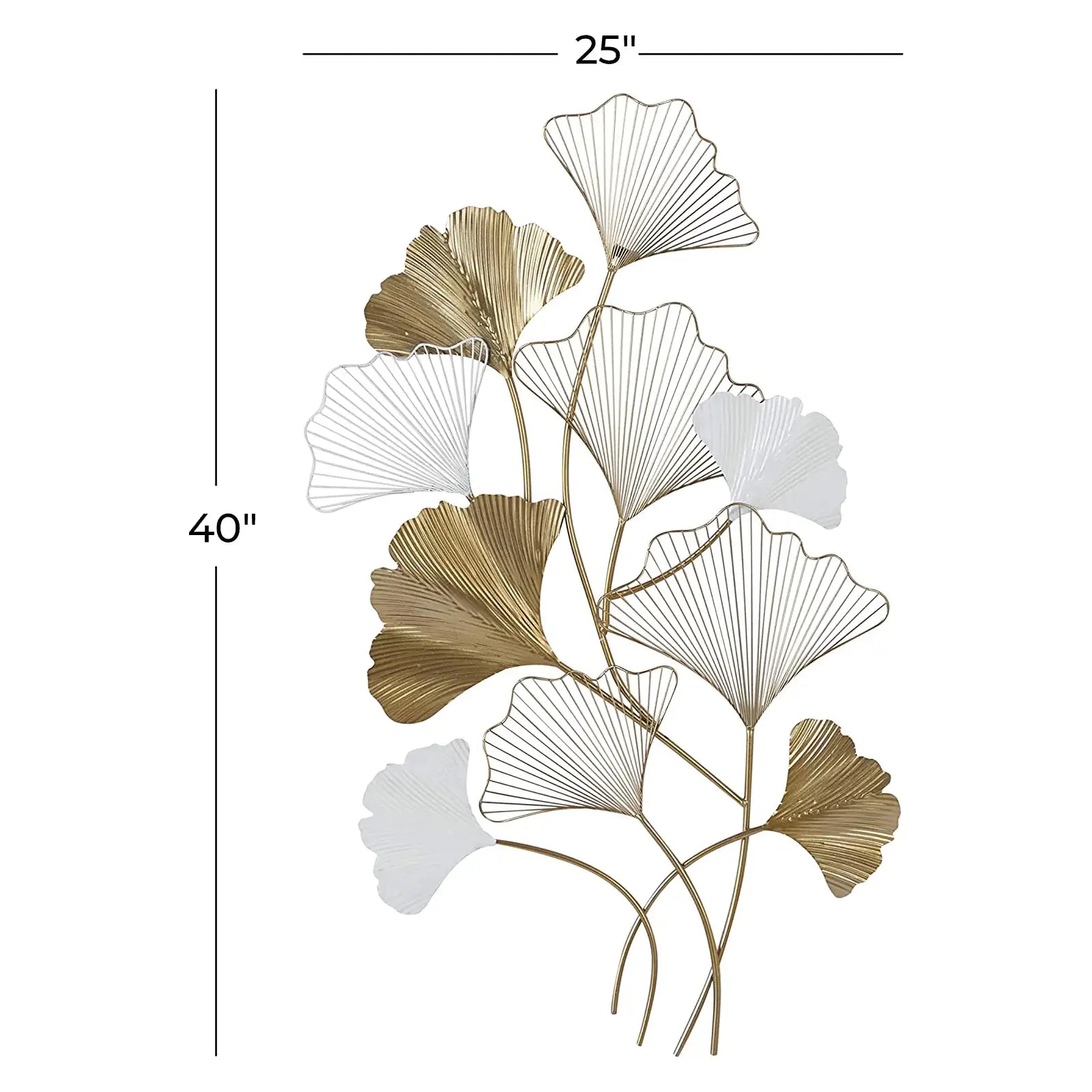 Metal Floral Gingko Leaf Wall Decor