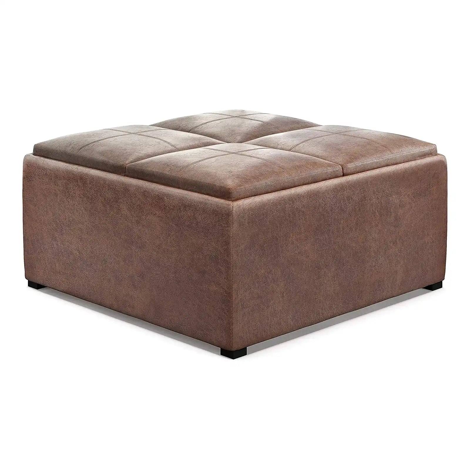 Coffee Table Lift Top Upholstered Storage Square Ottoman