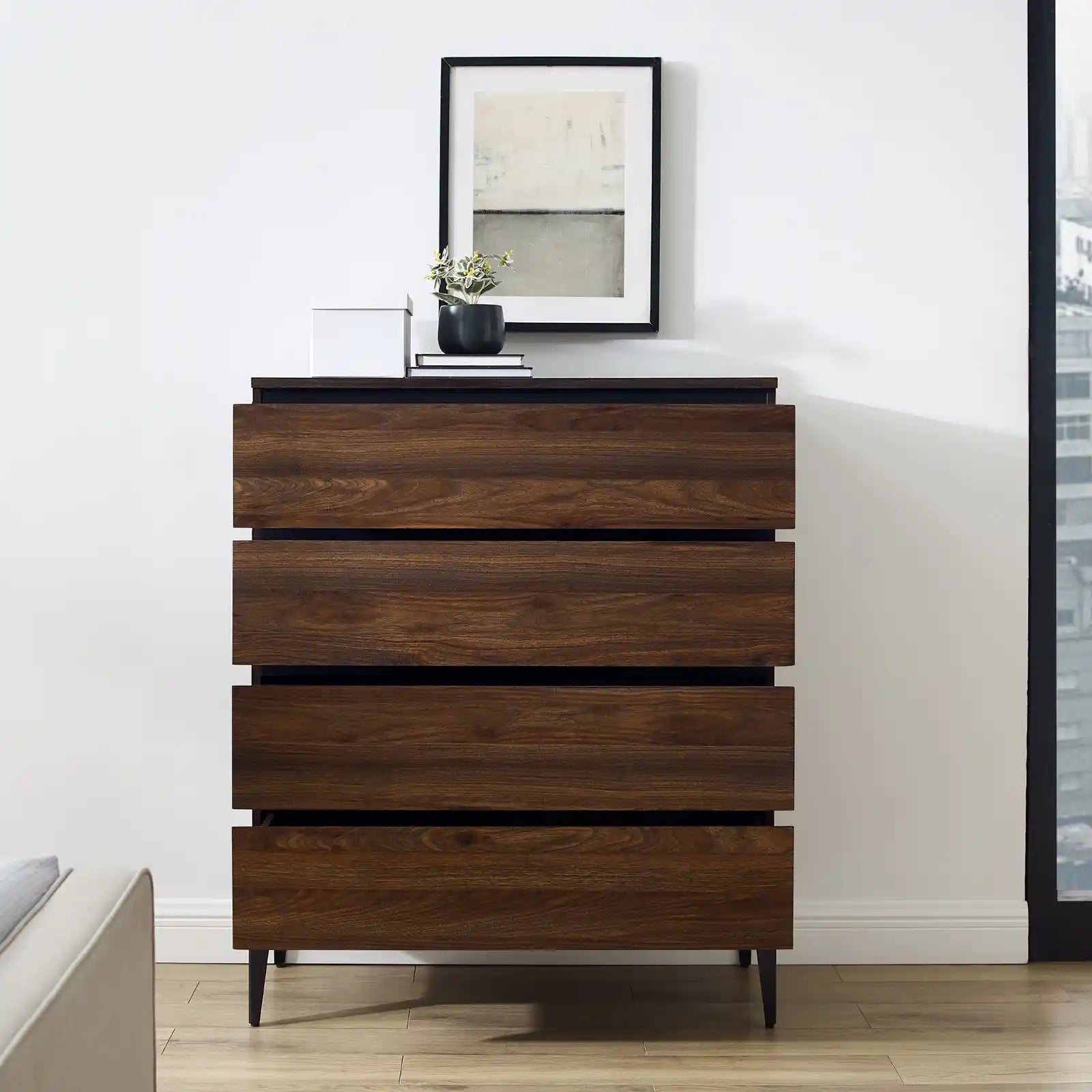 Rustic and Industrial 4 Drawer Vertical Dresser