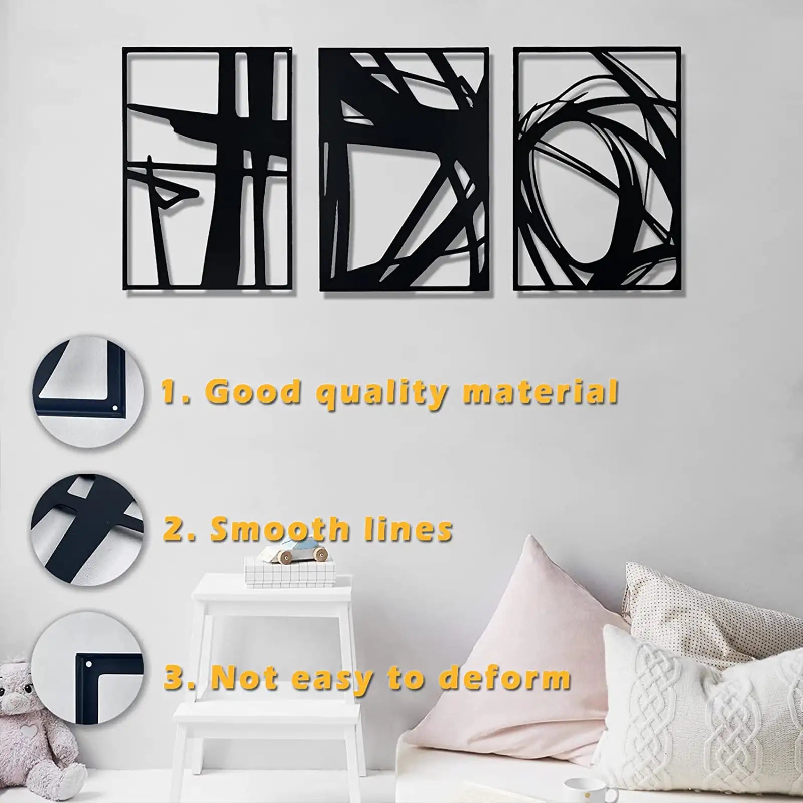 Metal Art Wall Decor Home Decoration Wall Modern Cutout Design Metal Wall Sculpture For Home Living Room Office Wall Decor