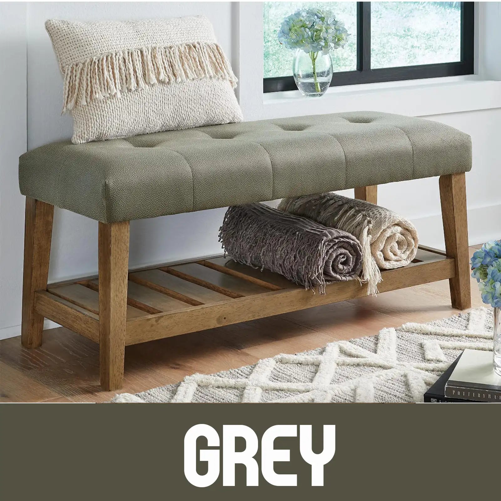 Modern Upholstered Accent Bench , Entryway Bench