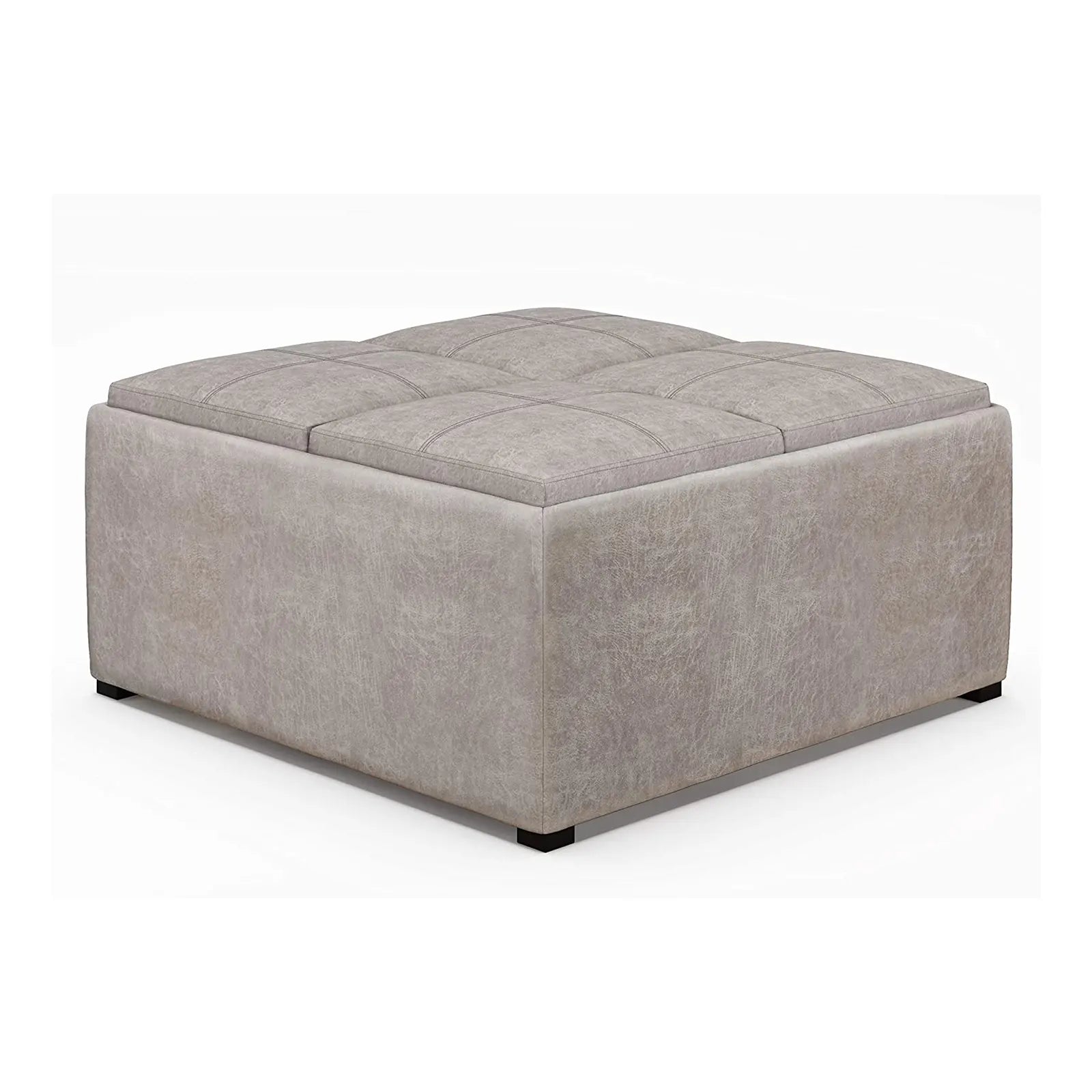 Coffee Table Lift Top Upholstered Storage Square Ottoman