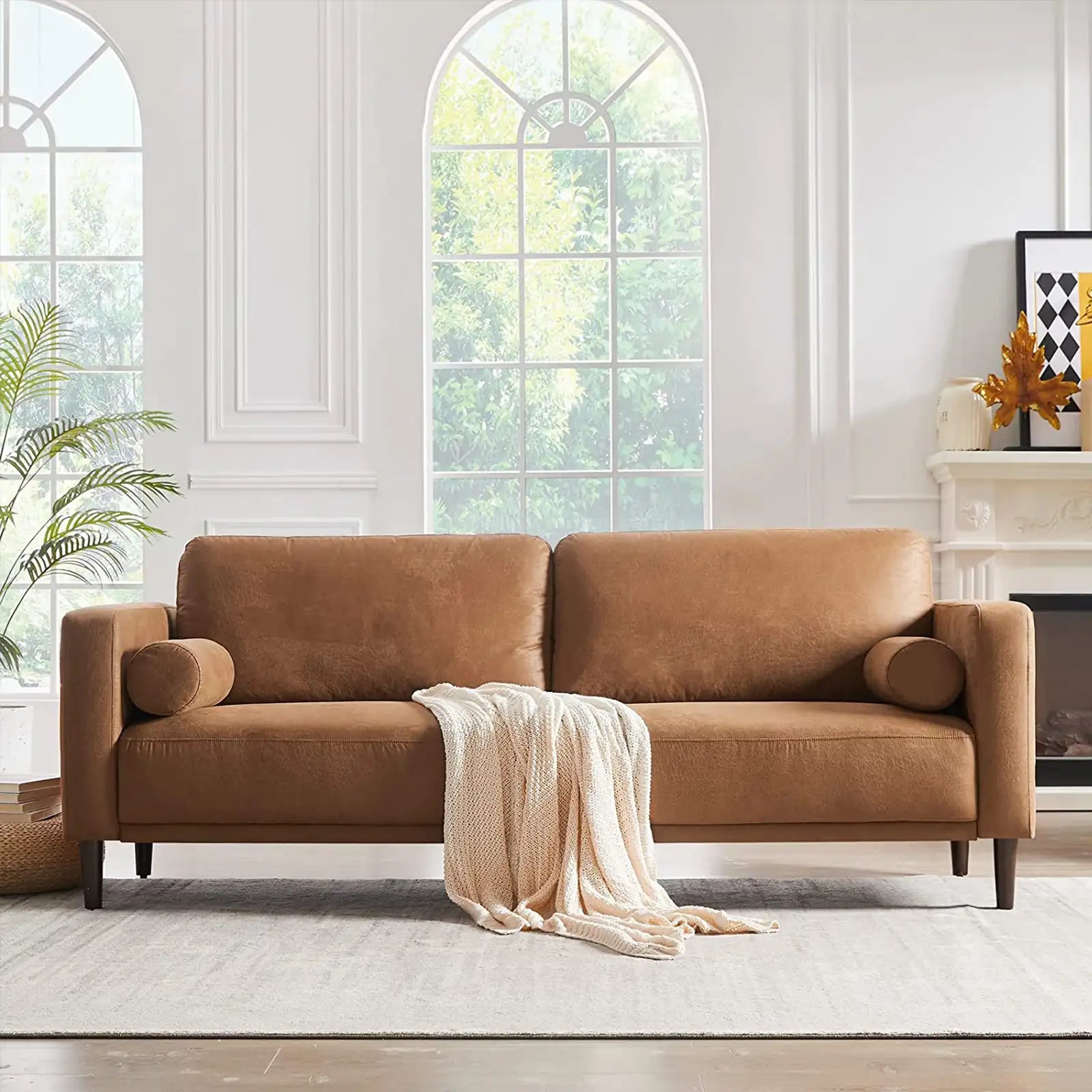 Sofá moderno tapizado, sala de estar 