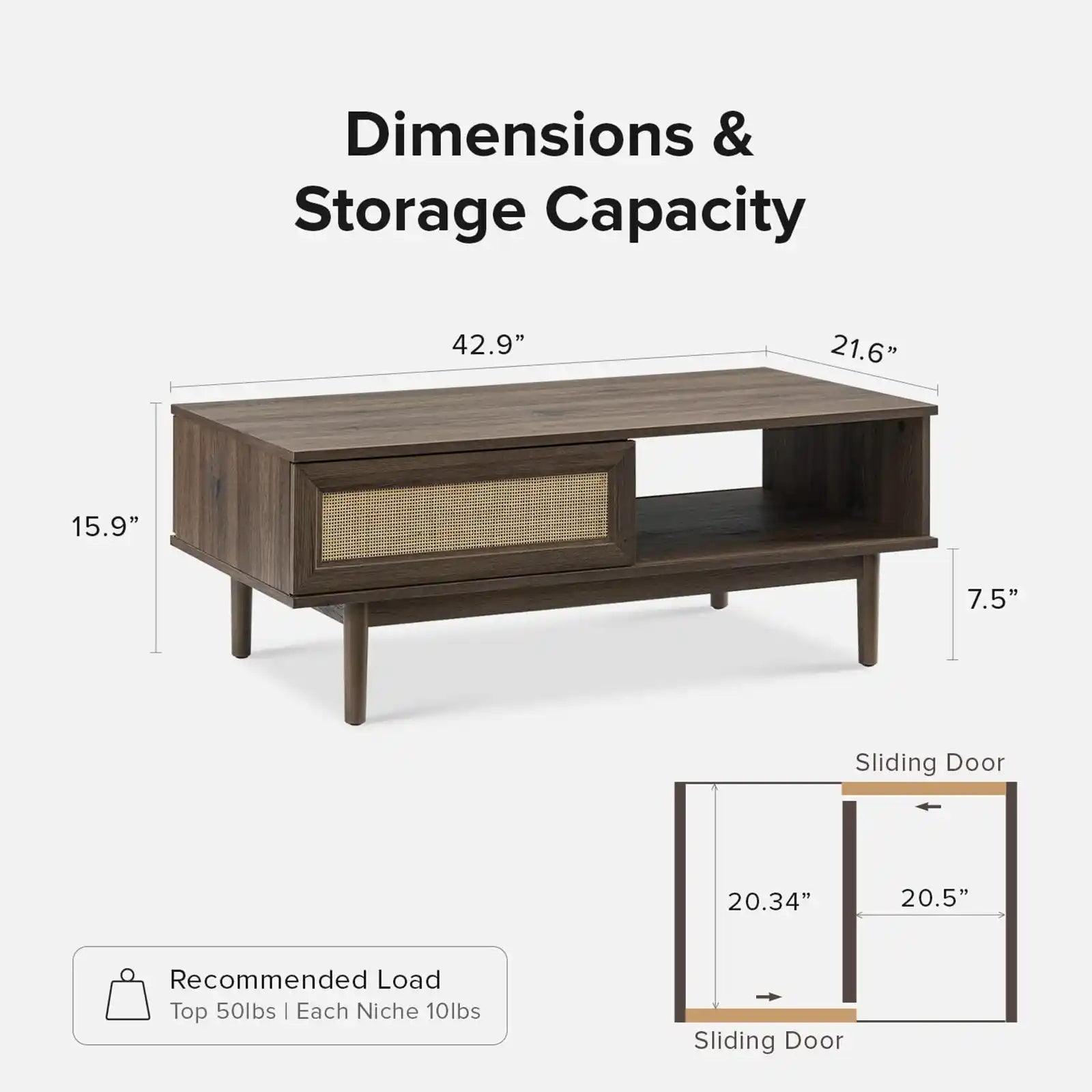 Mueble para TV Soho de ratán de 59" + mesa de centro 