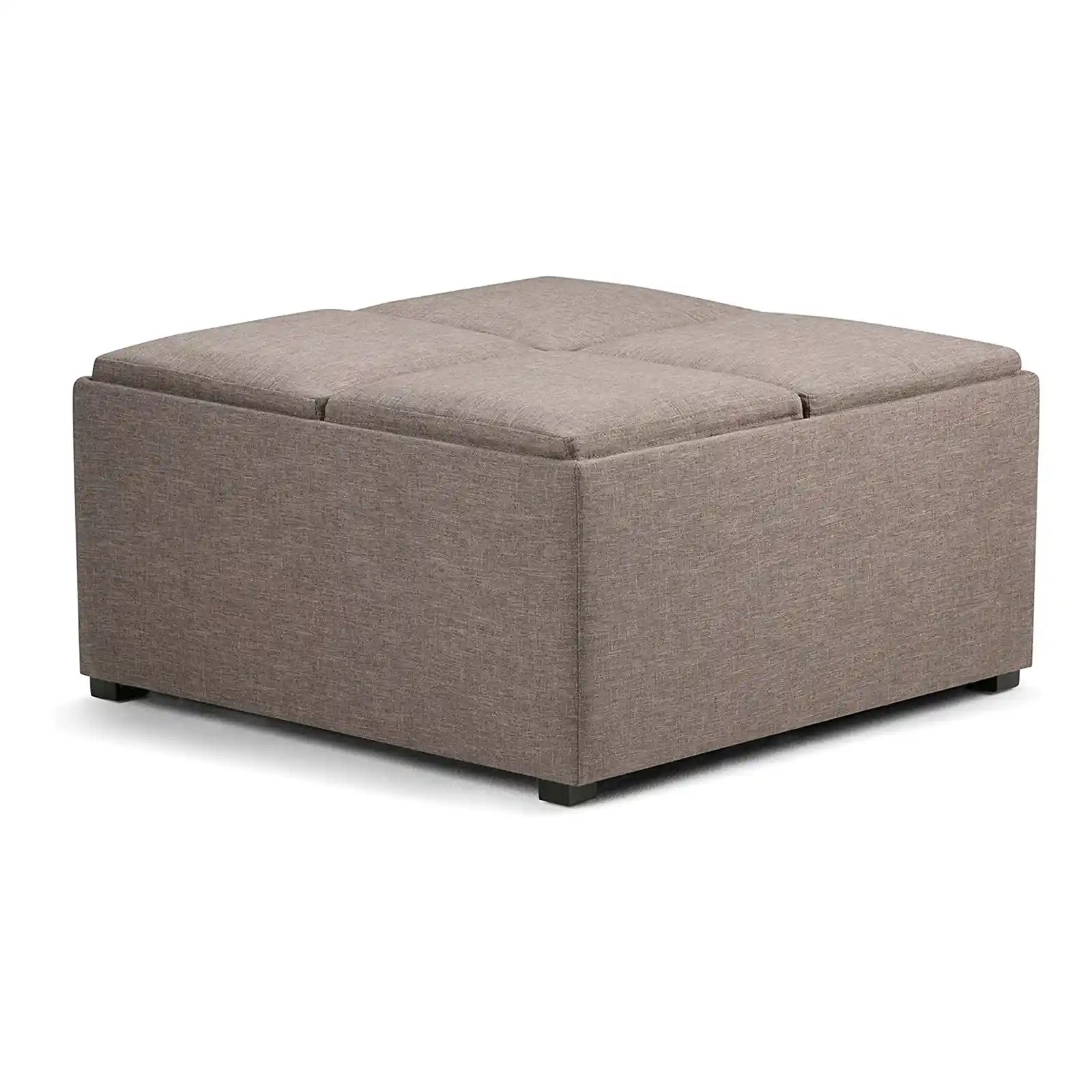 Coffee Table Lift Top Upholstered Storage Square Ottoman