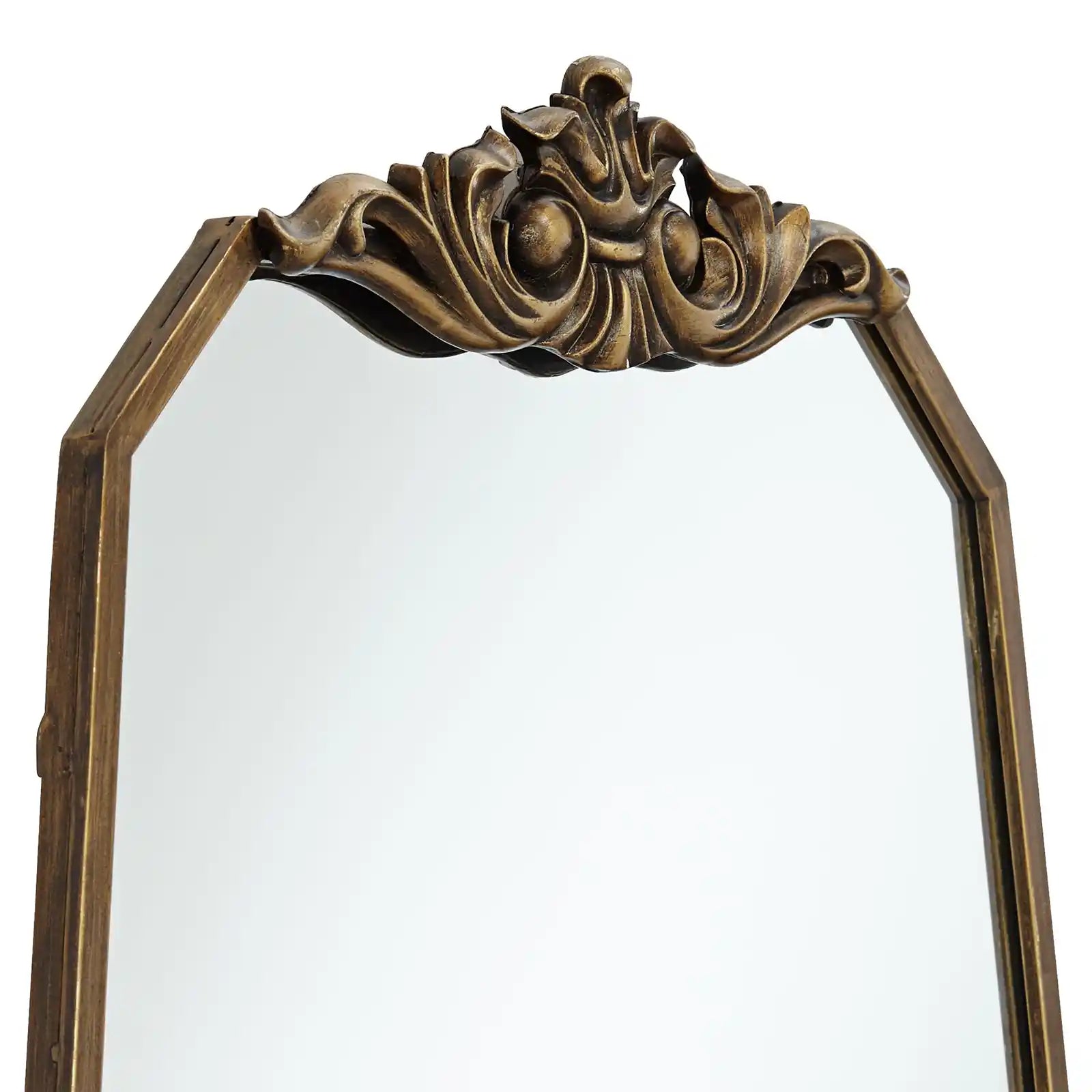 Top Vanity Wall Mirror Vintage Gold Geometric Metal Frame