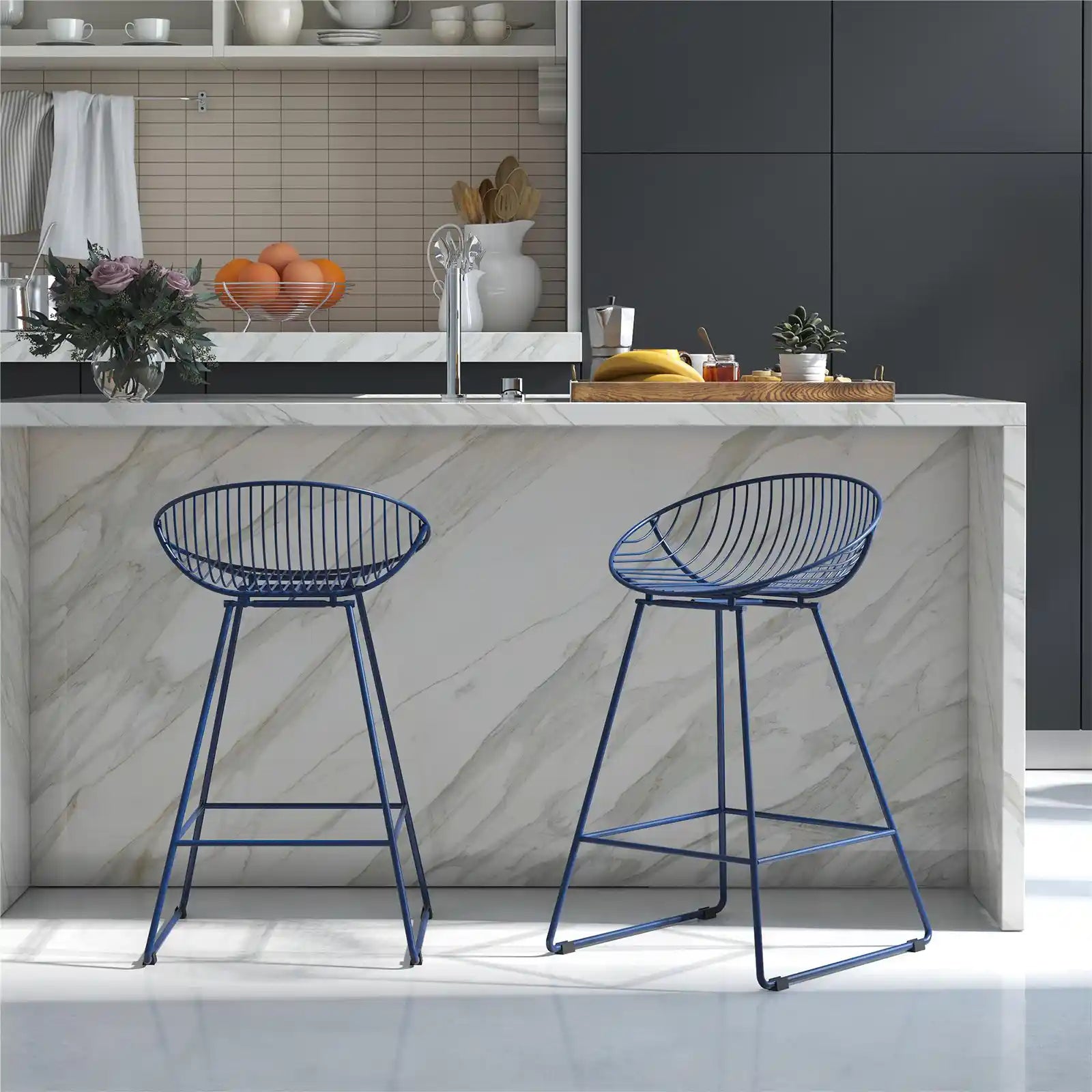 Modern 24 Inch Metal Counter Stool , Bar Stool