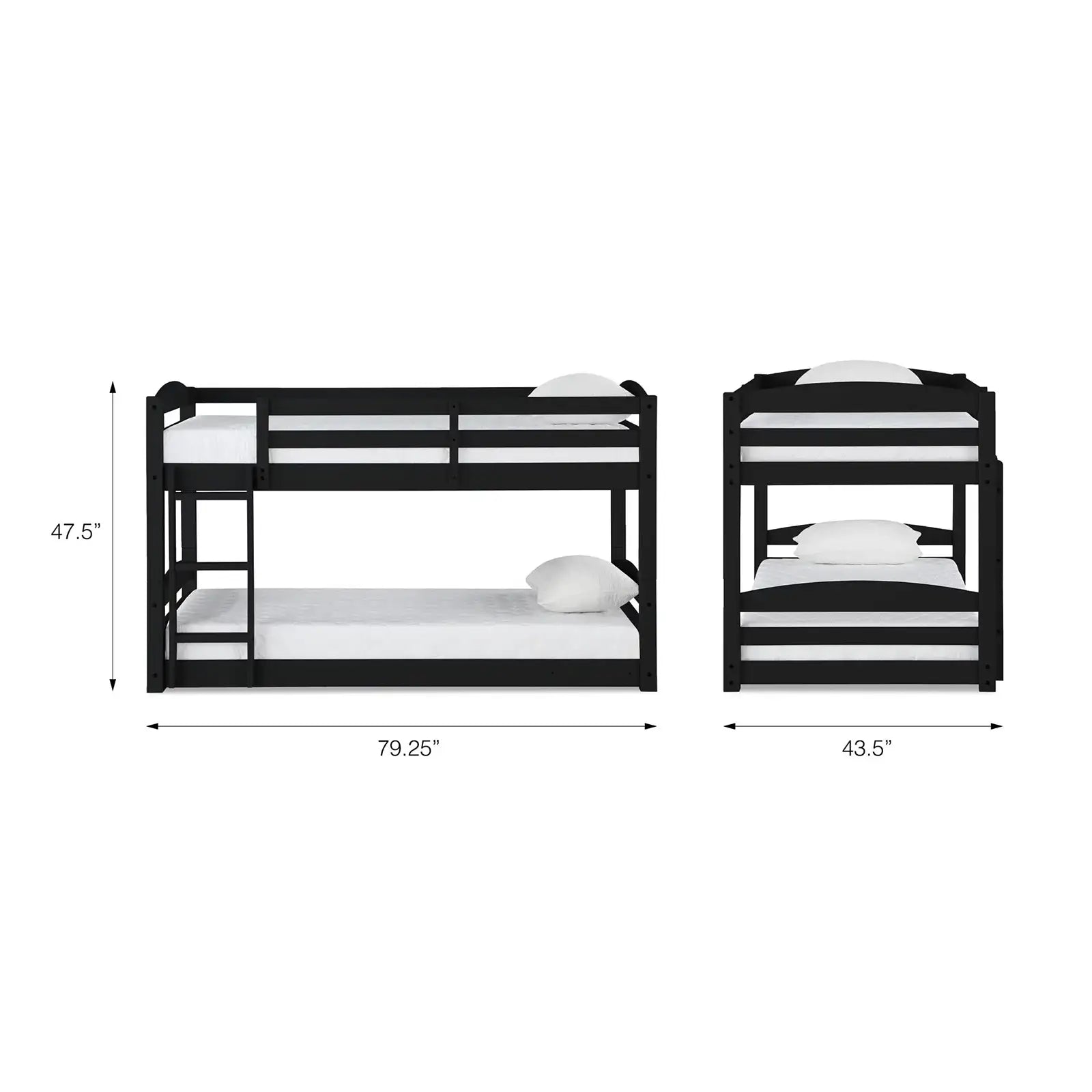 Twin-over-Twin Convertible Floor Bunk Bed