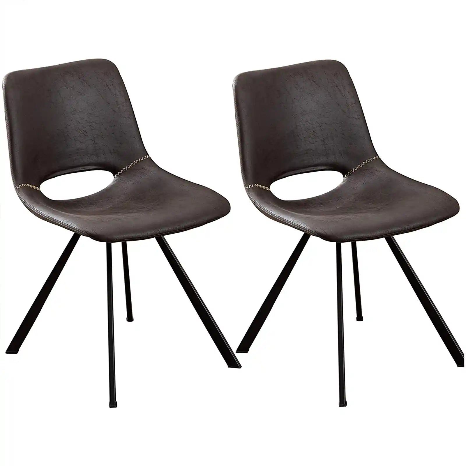 Mid-Century Faux Leather Dining Chair(Set Of 2)