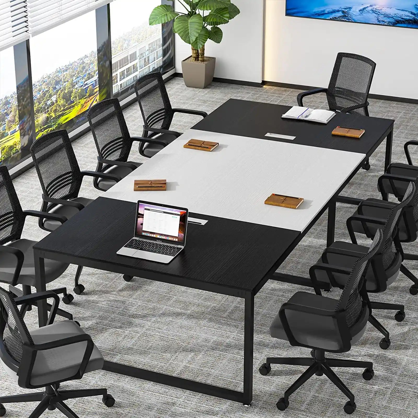 Rectangle Shaped Conference Table , Meeting Seminar Table