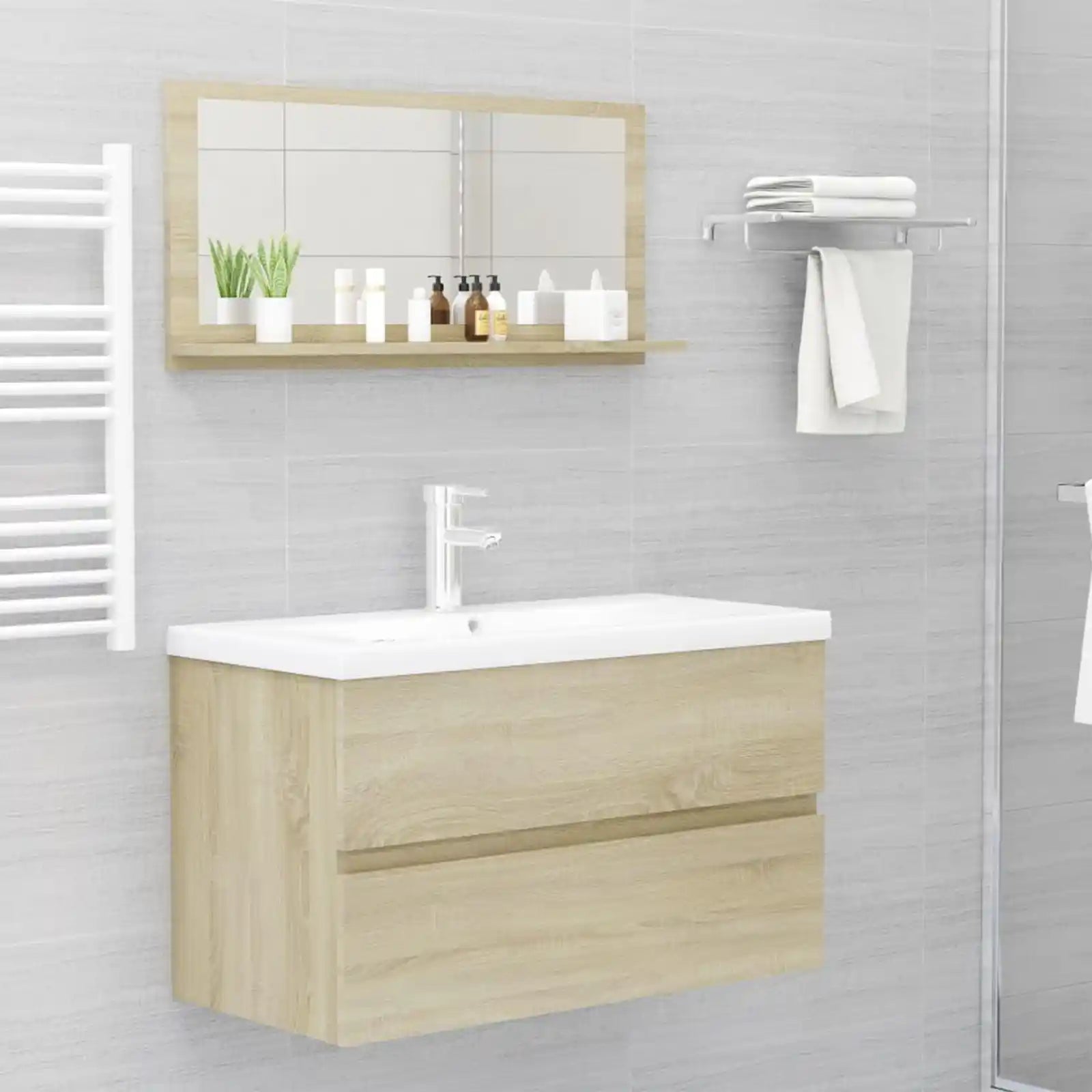 Wooden Mounted Bathroom Vanity Mirror