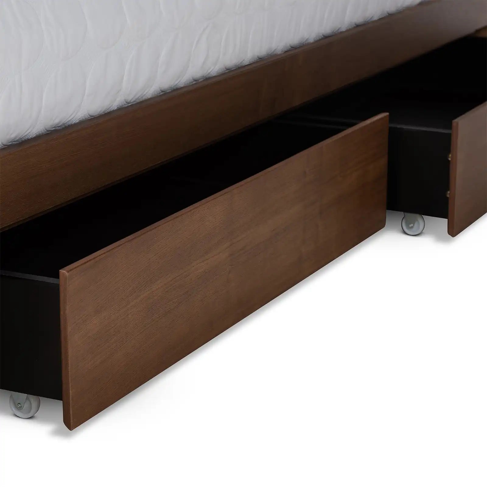 Platform Bed with Built-In Shelves and Drawers