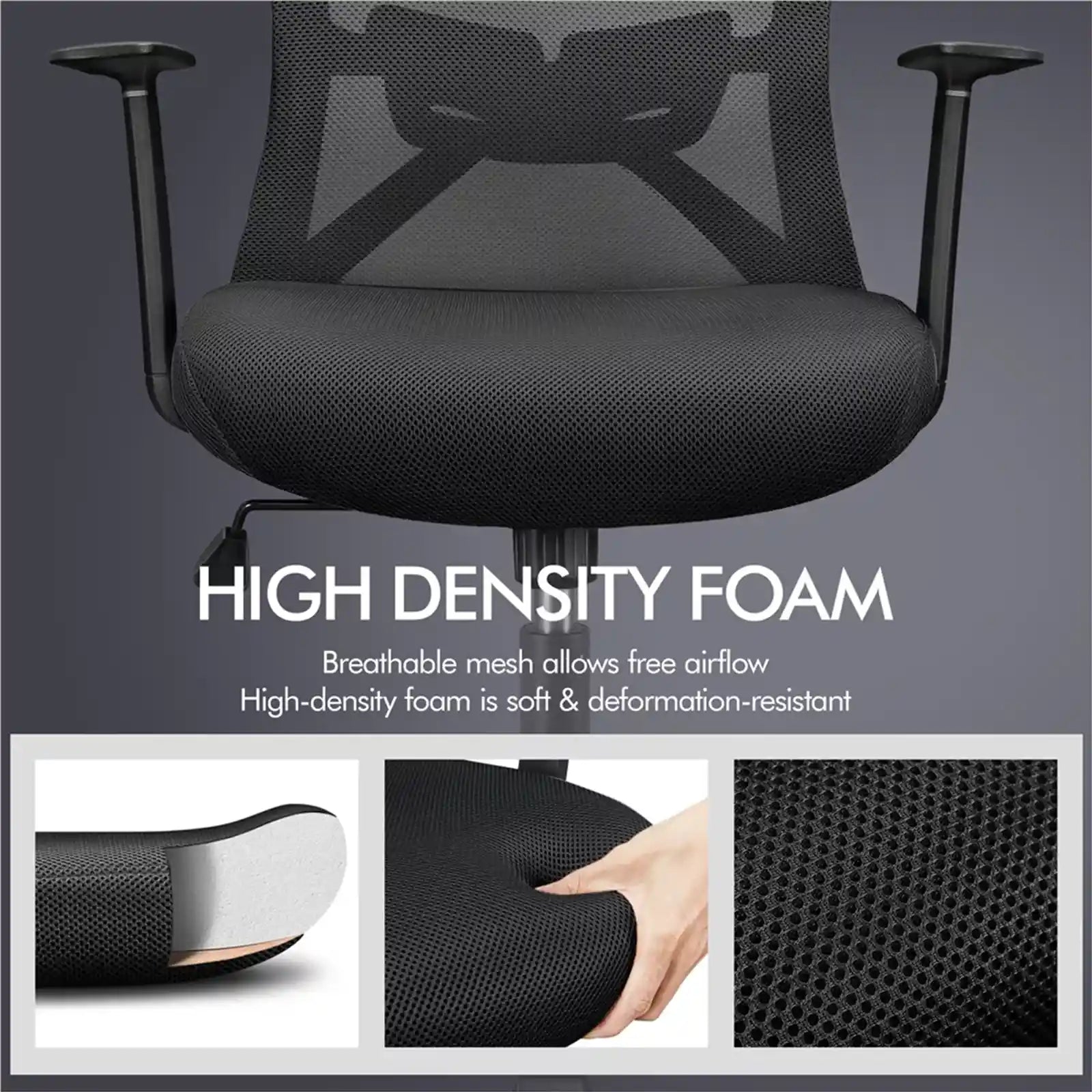 Ergonomic Chairs , Mesh Swivel Rolling Executive Office Chair with High Headrest