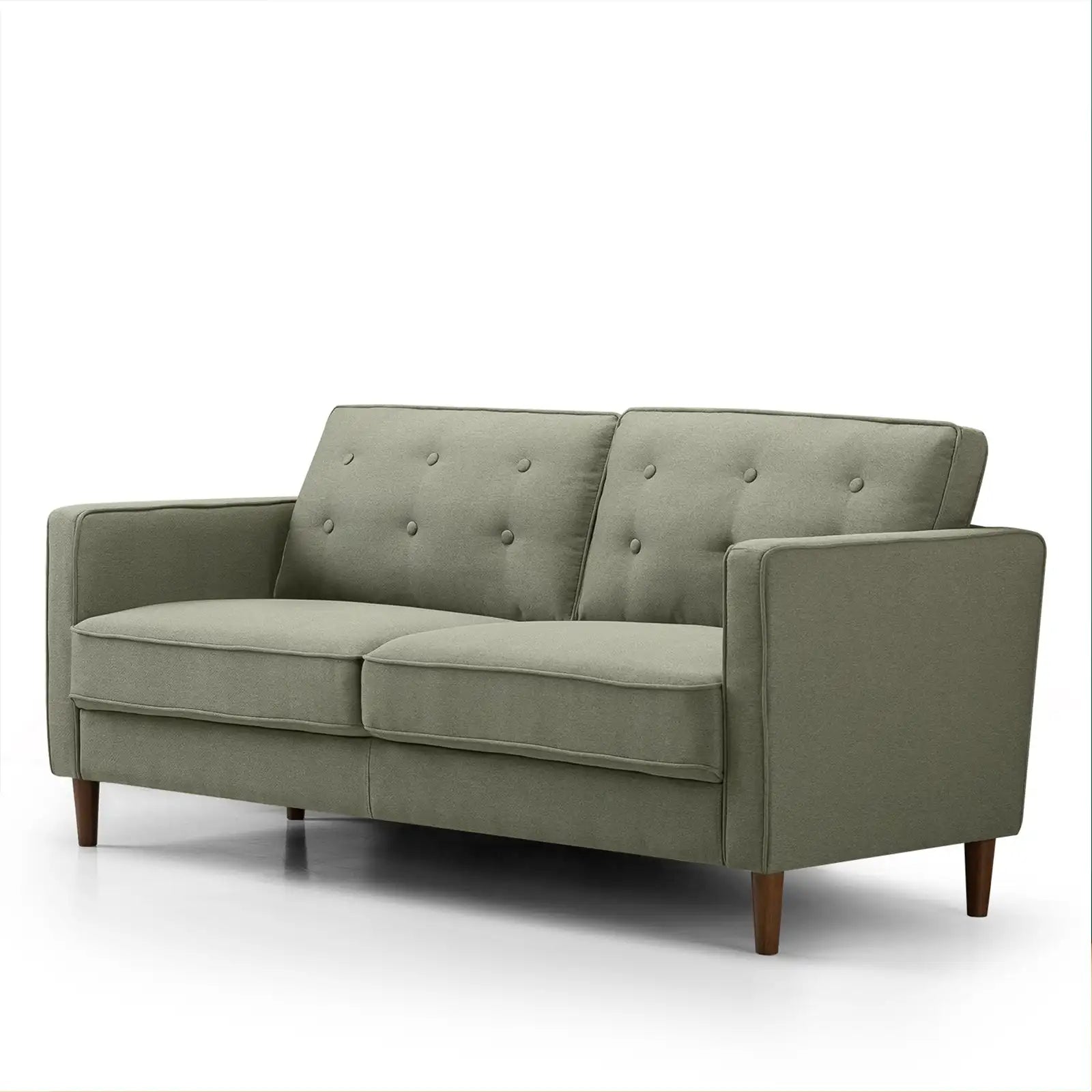 Sofá moderno y minimalista, Poliéster verde. 