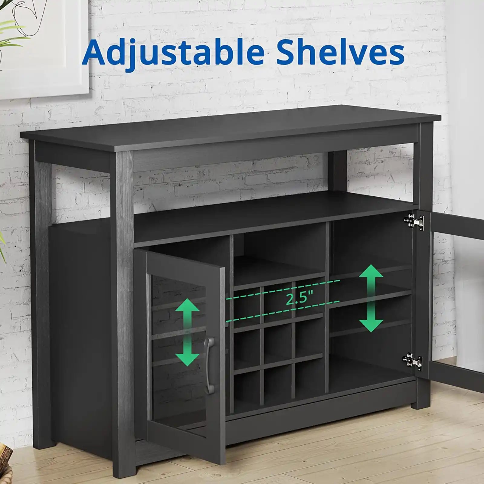 Modern Bar Storage Cabinet with Removable Wine Rack