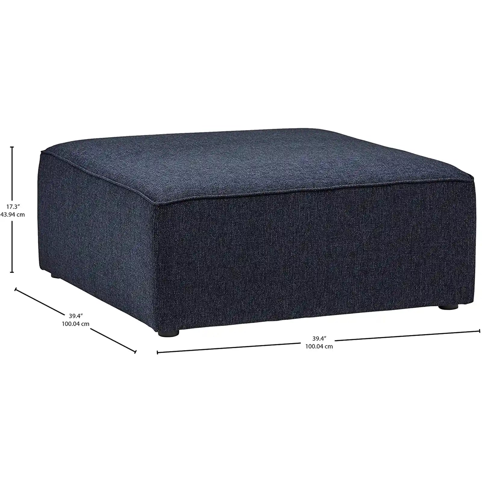 Modern 39'' Square Fabric Ottoman