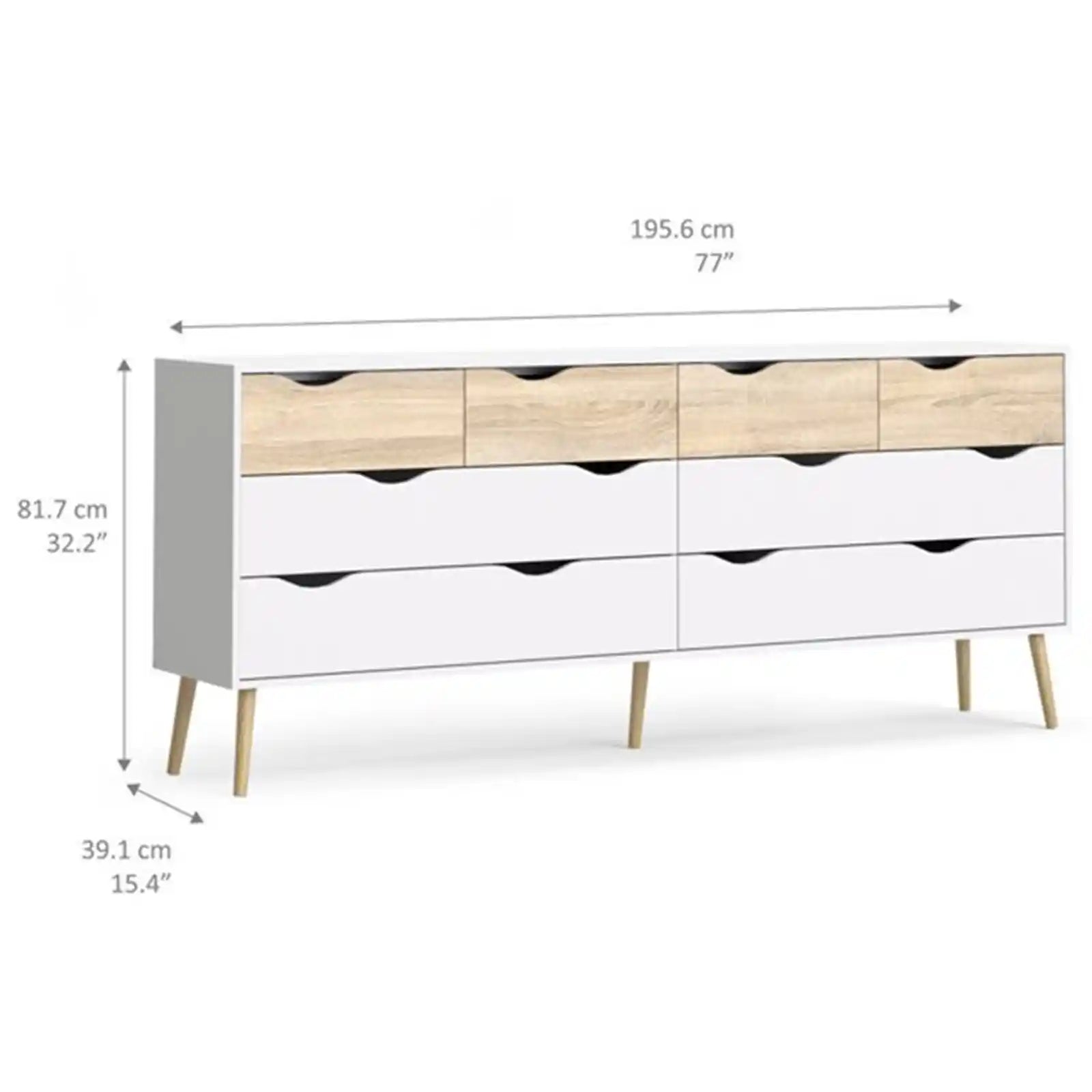 Modern Style 8 Drawer Dresser