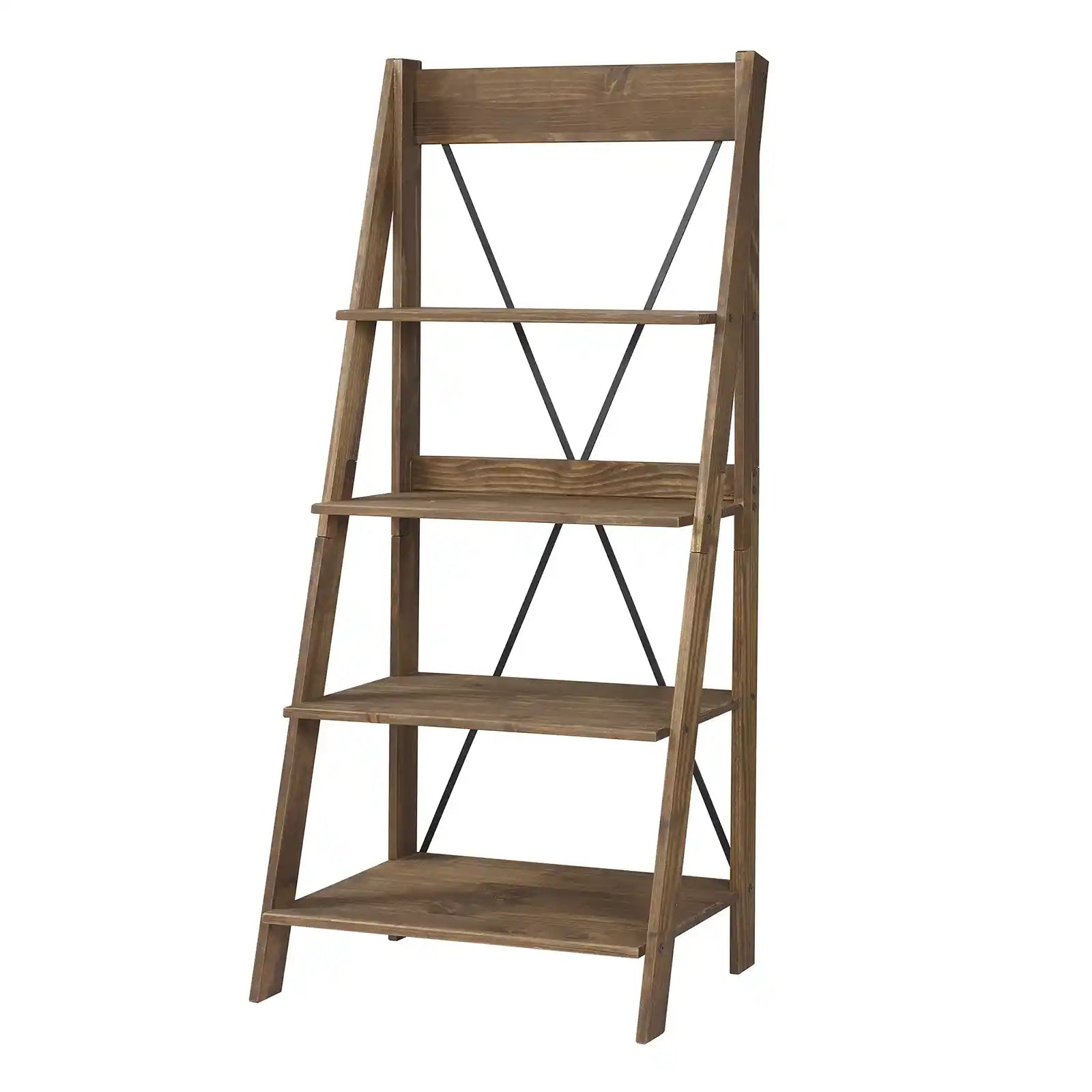 Farmhouse 4-Shelf Ladder Bookshelf