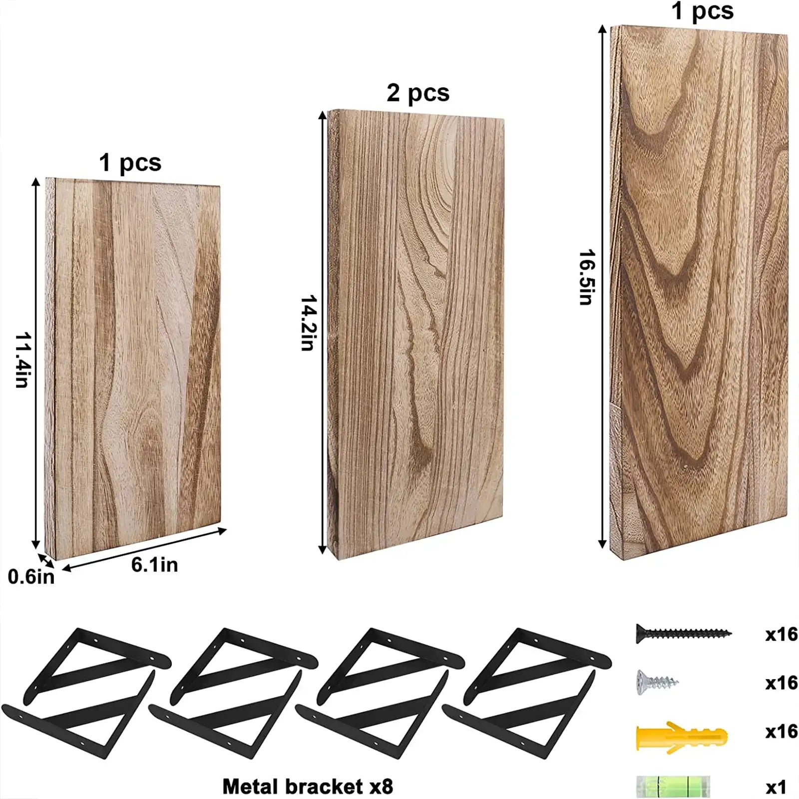 Estantes flotantes, estantes de madera rústica, 4 juegos de estantes montados en la pared para decoración de baño, dormitorio, sala de estar y plantas 