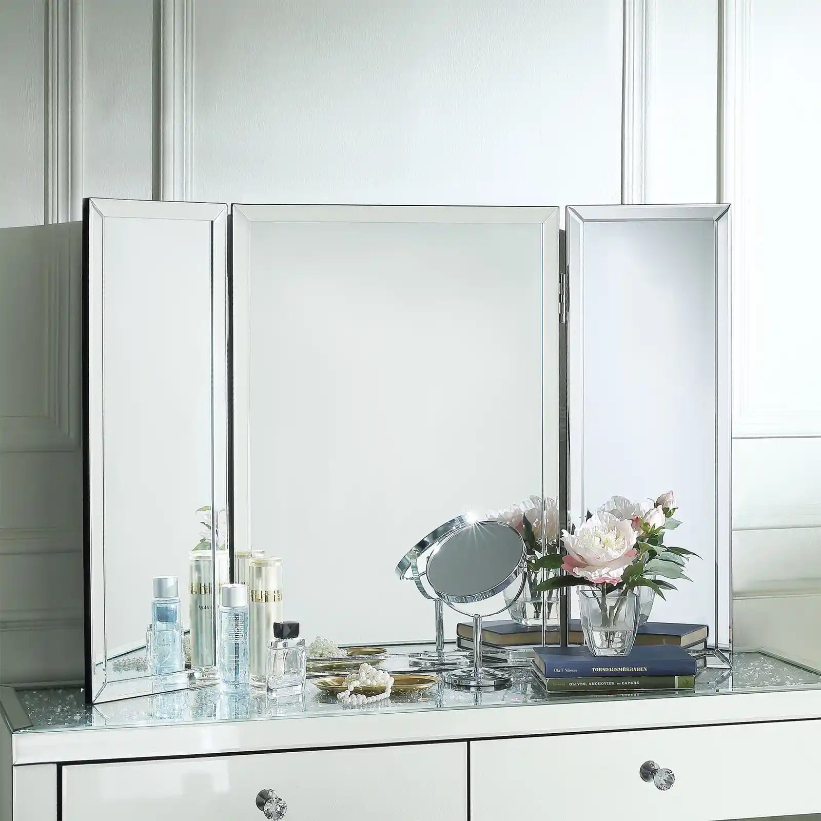 Tabletop Vanity Mirror Tri Fold