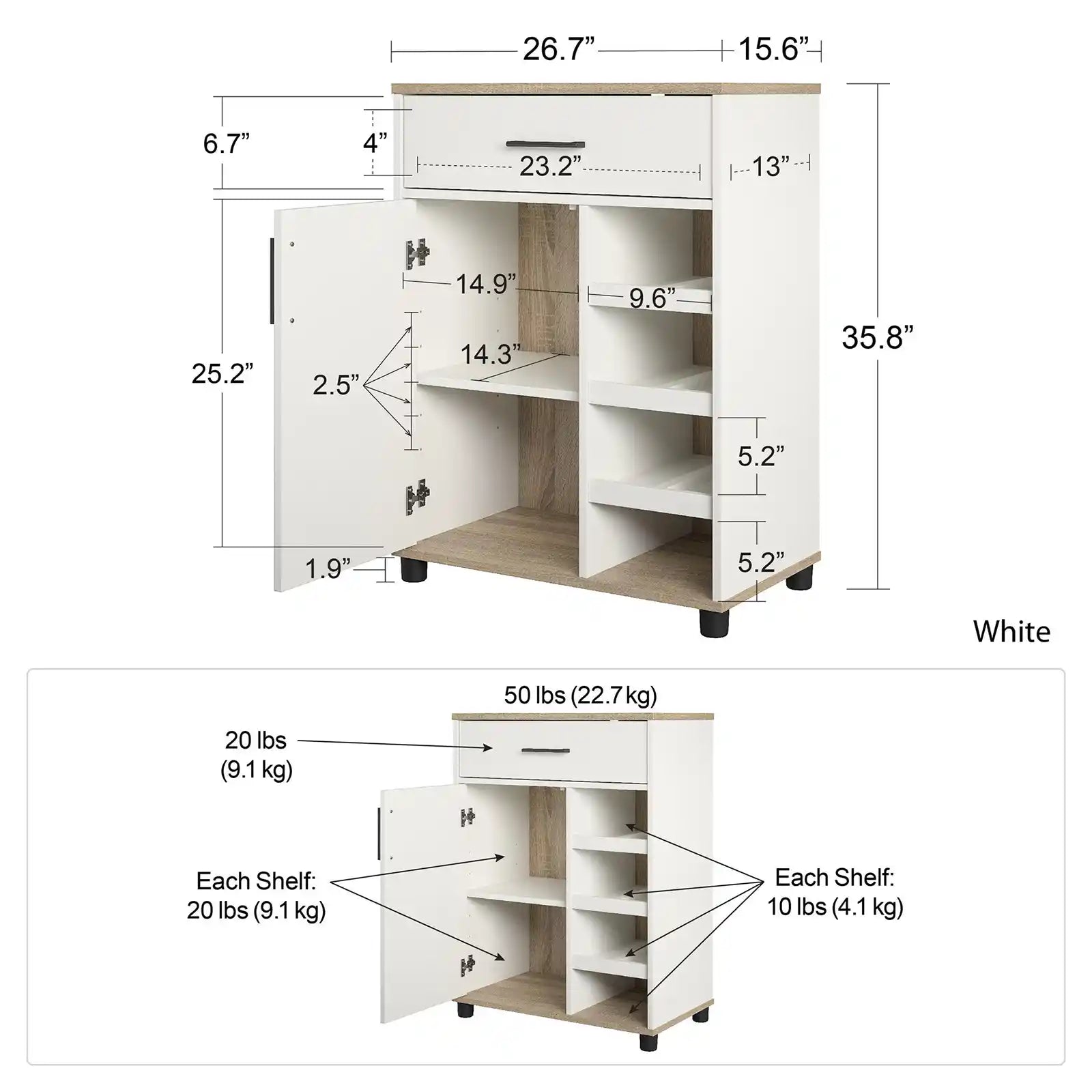 Bar Cabinet with Beverage Shelves