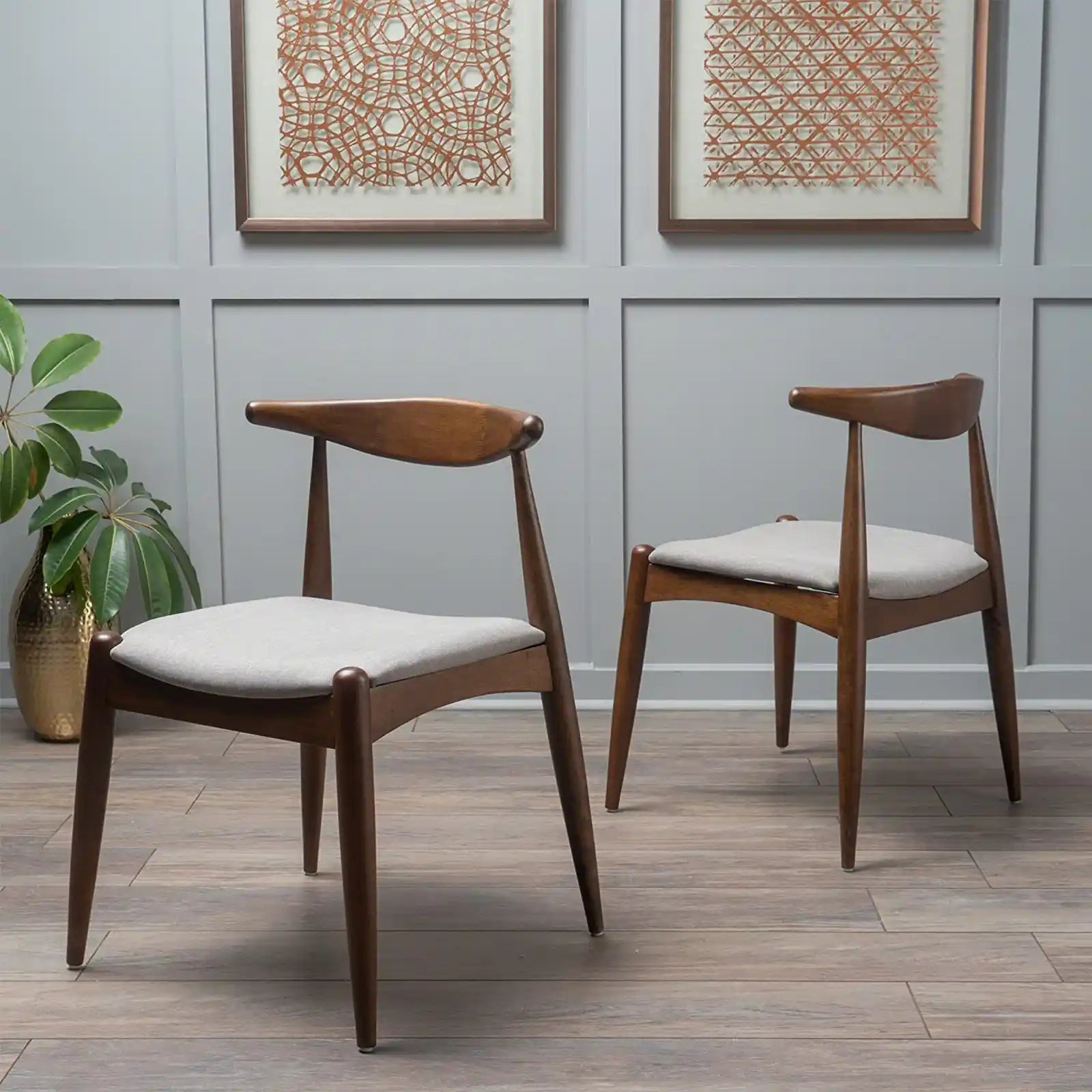 Set of 2 Modern and Mid Century Dining Chair