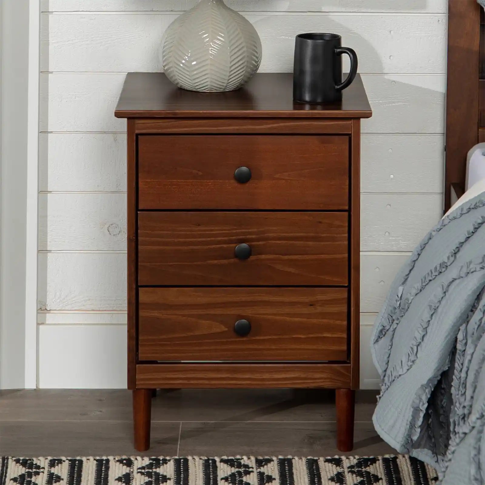 Mid Century Modern 3-Drawer Nightstand