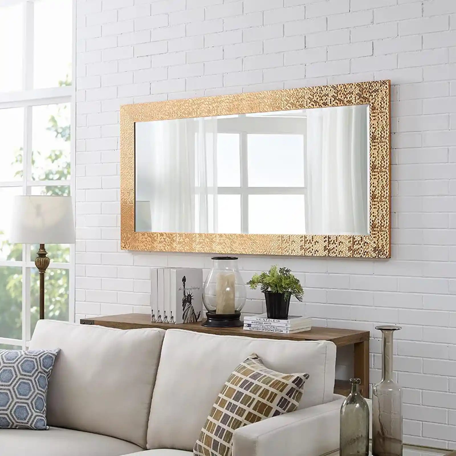 Mosaic Style Full Length Mirror, Wall Mirror, Floor Mirror, 65.5 x 31.5 Inch