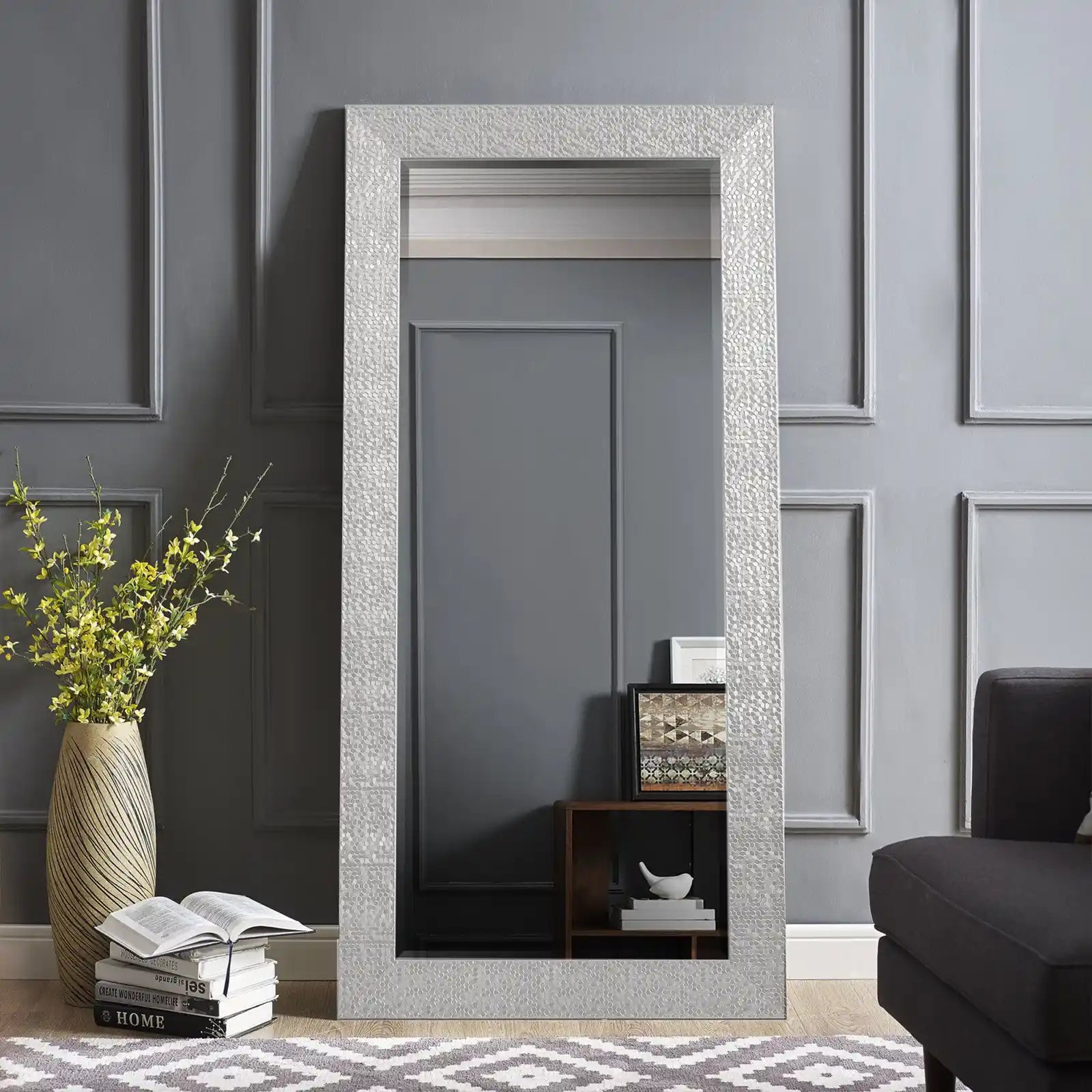 Mosaic Style Full Length Mirror, Wall Mirror, Floor Mirror, 65.5 x 31.5 Inch