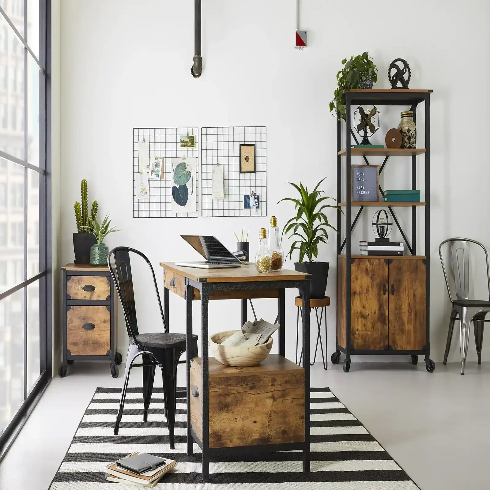 2 Drawer Storage , Rustic Country File Cabinet