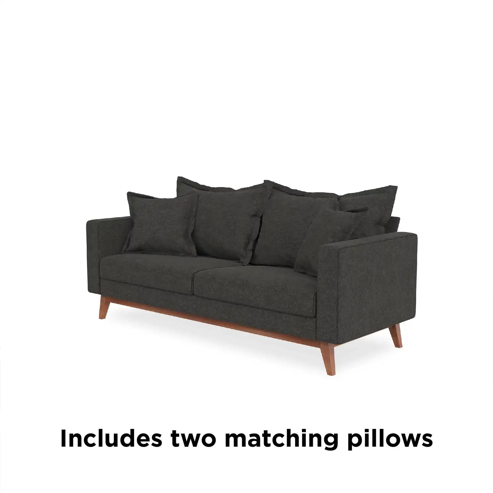 Comfortable Pillowback Wood Stretcher Sofa
