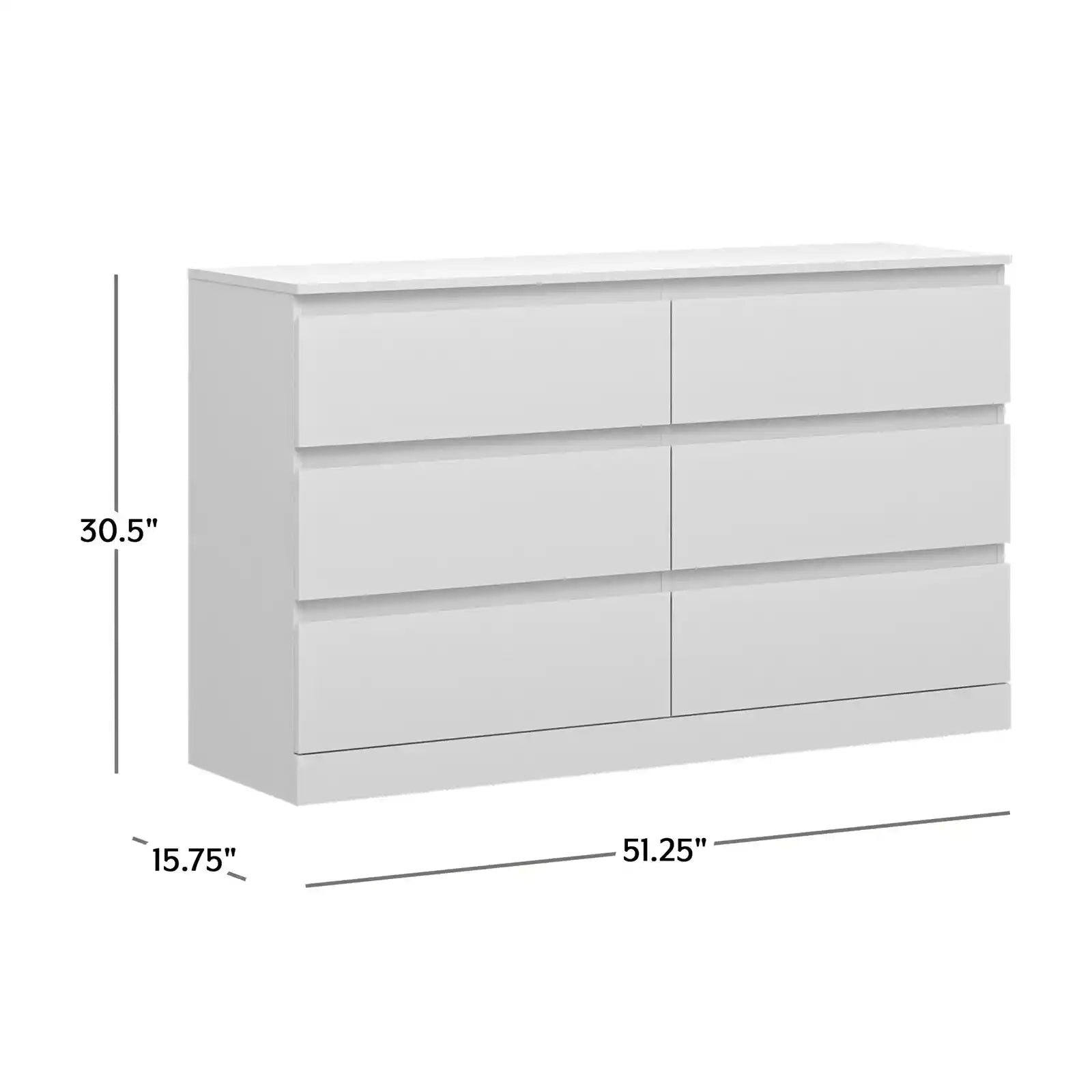 Modern 6-Drawer Horizontal Dresser