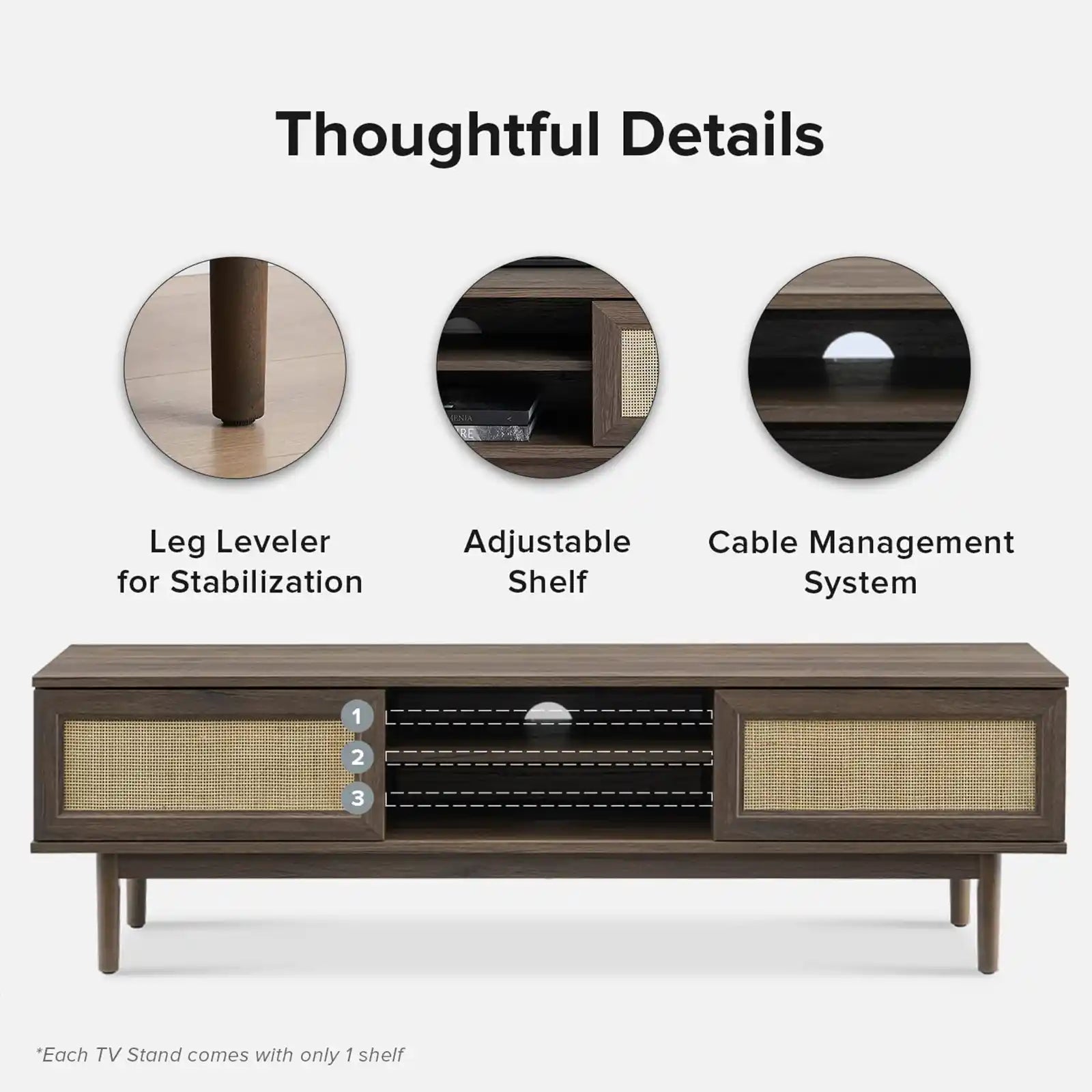 Rattan Soho 59" TV Stand + Coffee Table