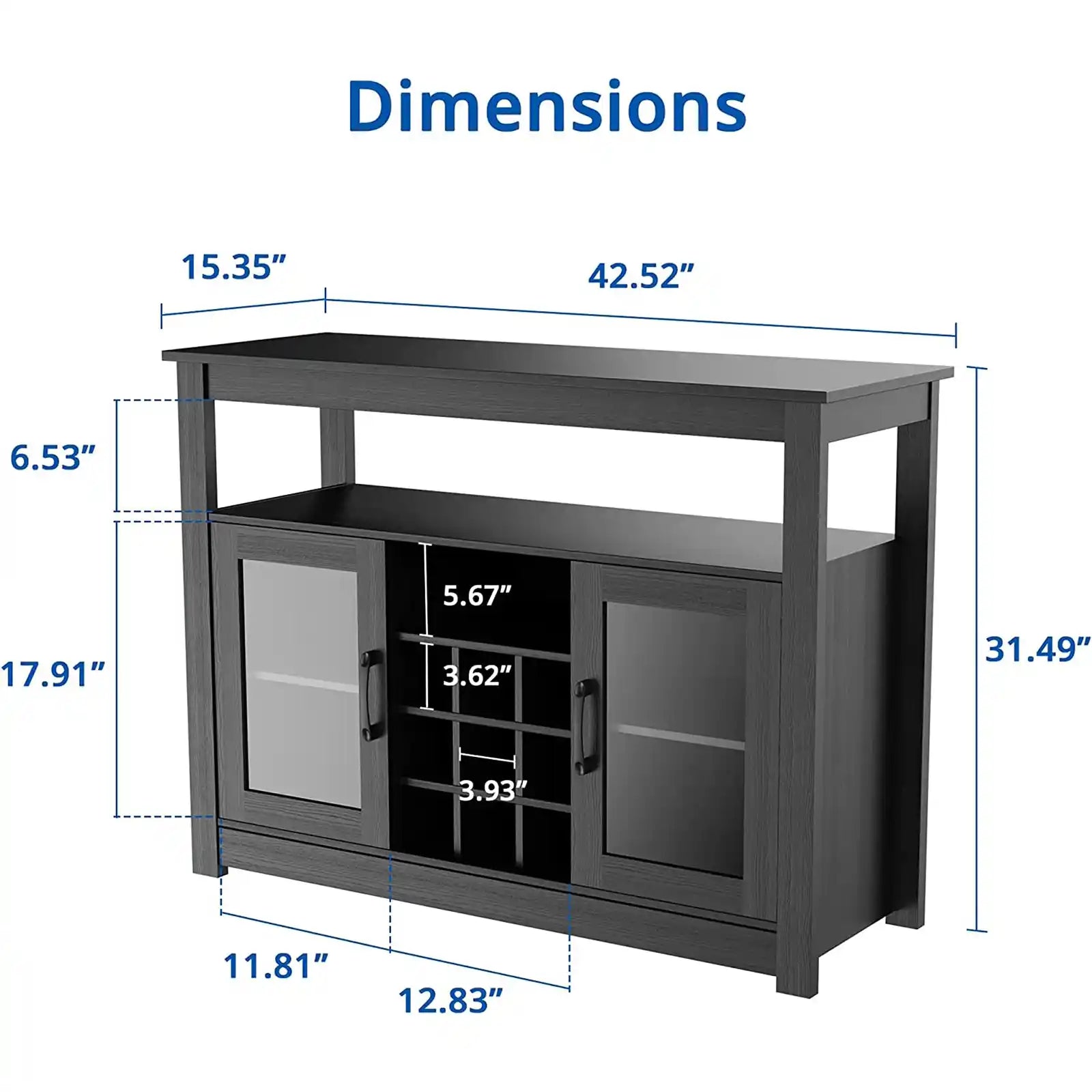 Modern Bar Storage Cabinet with Removable Wine Rack