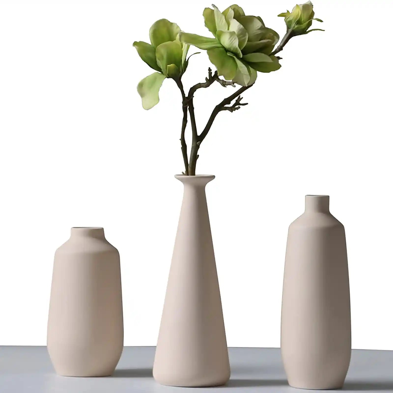 Ceramic Vase Set of 3, Flower Vases for Rustic Home Decor