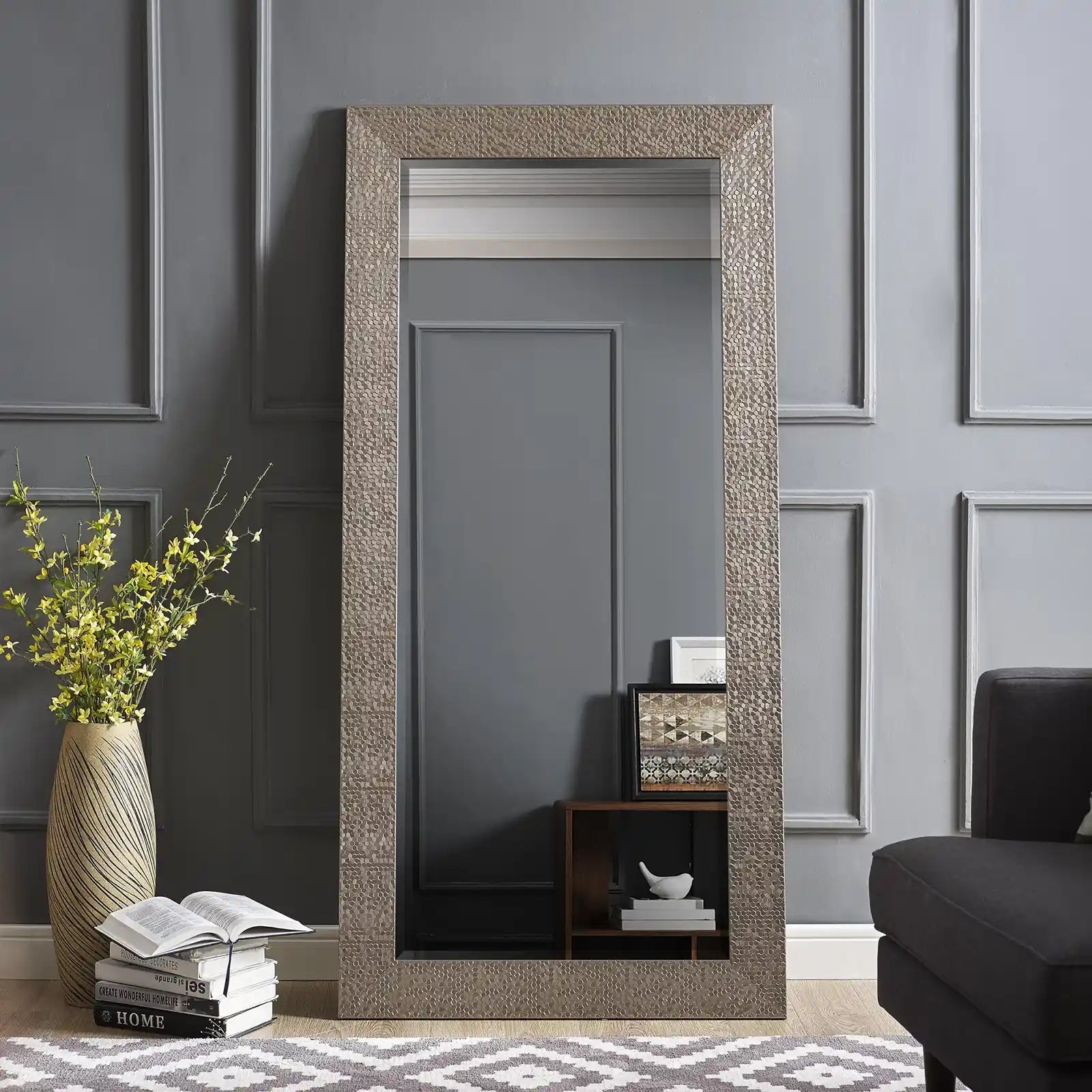 Mosaic Style Full Length Mirror, Wall Mirror, Floor Mirror, 65.5 x 31.5 Inch