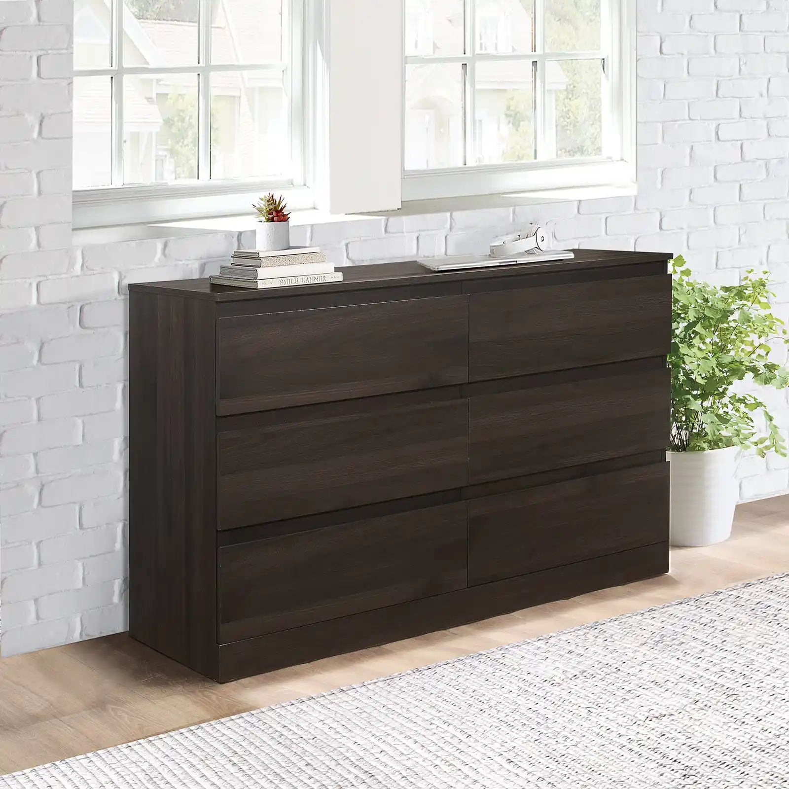 Modern 6-Drawer Horizontal Dresser