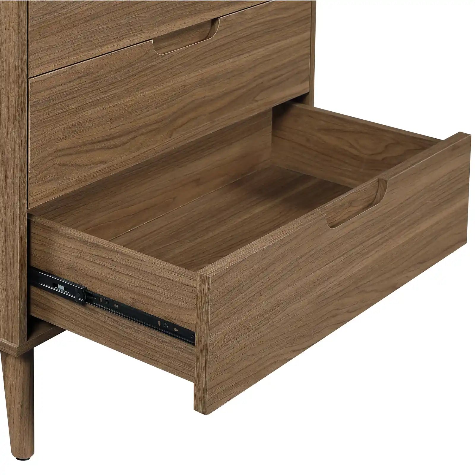 Modern 4 Drawer Dresser , Walnut